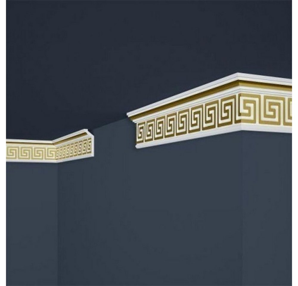 Thumbnail - PROVISTON Stuckleiste Polystyrol, 28 x 73 x 2000 mm, Weiß Gold, Deckenleiste, Kleben, Polystyrol, 1-St.