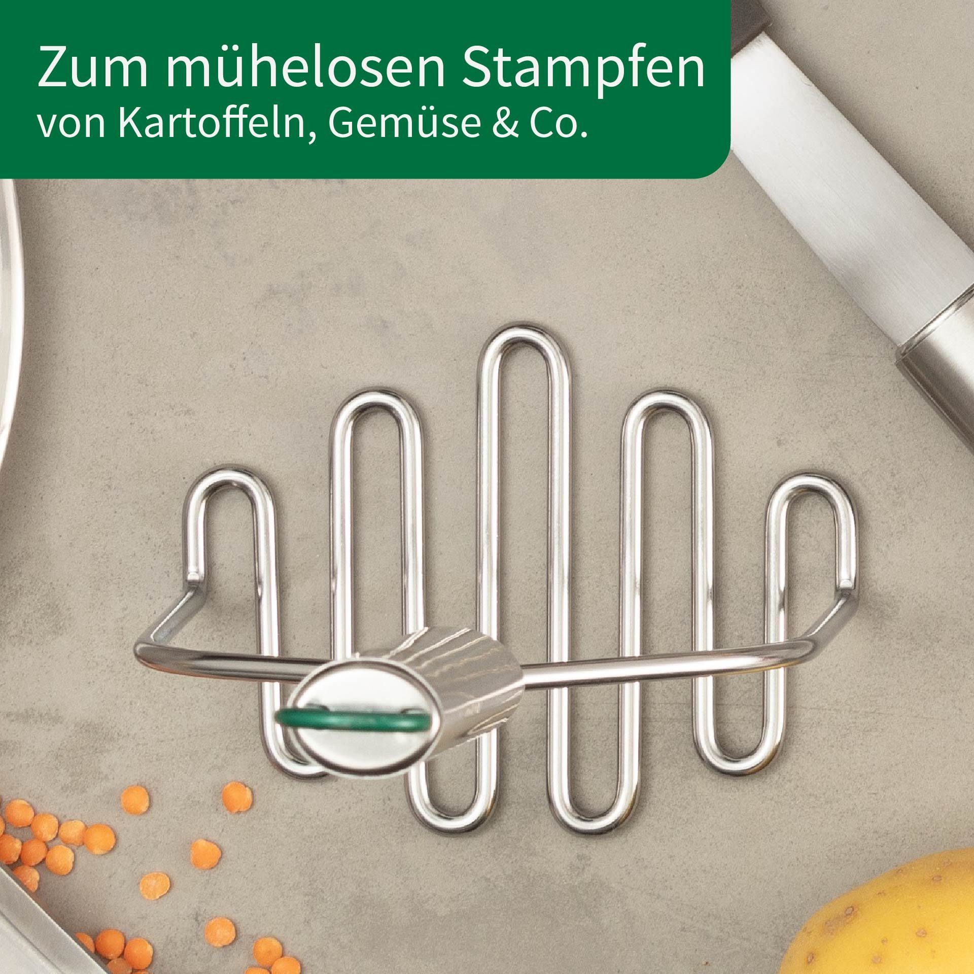 Chefkoch trifft Fackelmann Kartoffelstampfer Kartoffelstampfer in Edelstahl – 275x105mm –Spülmaschinengeeignet