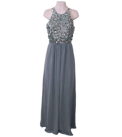 Unique Sommerkleid »UNIQUE Abend-Kleid elegantes Damen Ball-Kleid mit Glitzerbesatz Ausgeh-Kleid Grau-Blau«