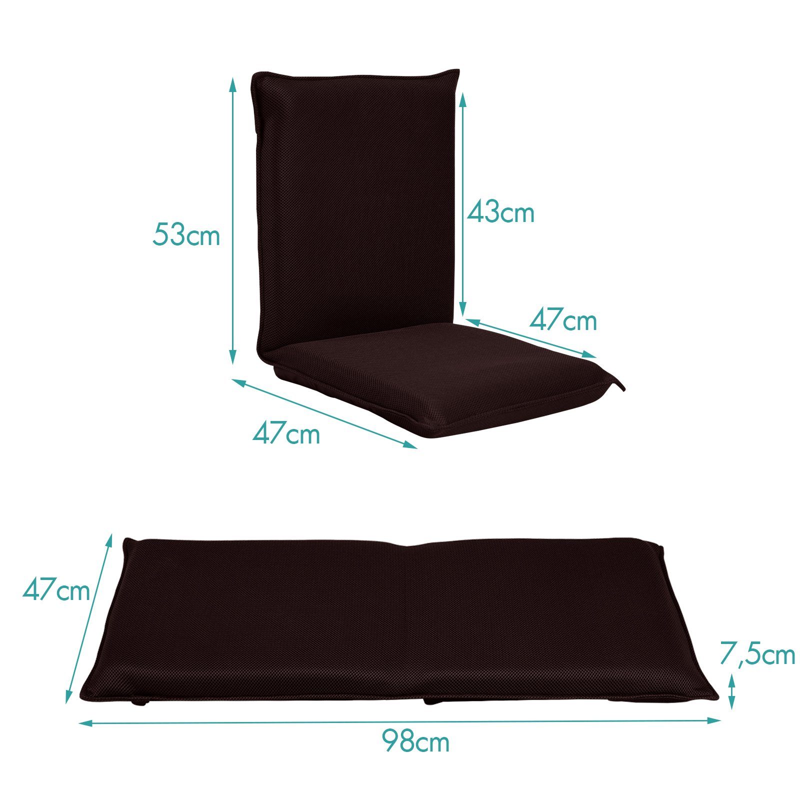 COSTWAY Relaxsessel Bodenstuhl, mit 6-stufig Verstellbarer Kaffee Rückenlehne