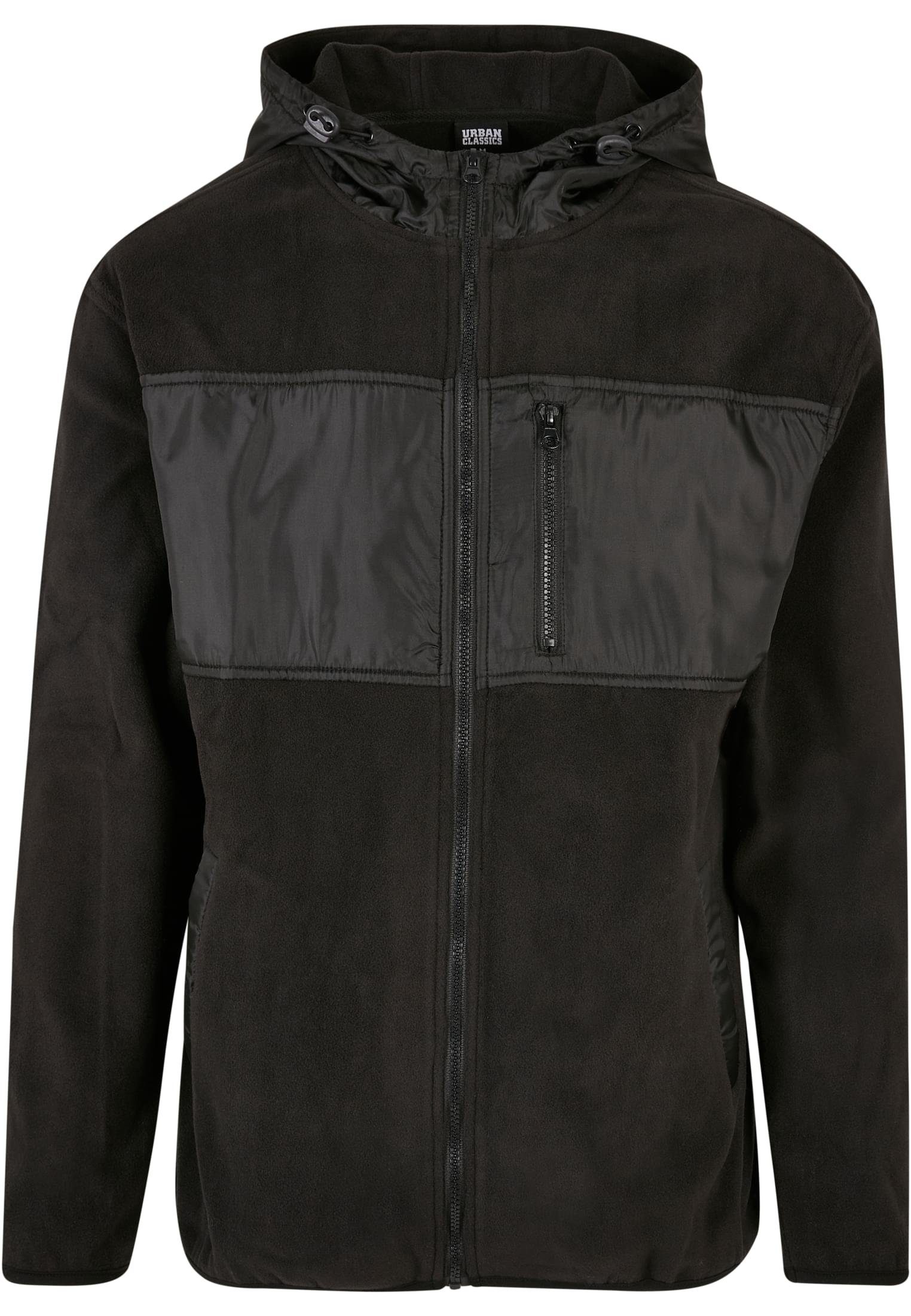 URBAN CLASSICS Winterjacke Herren Patched Micro Fleece Jacket (1-St) black