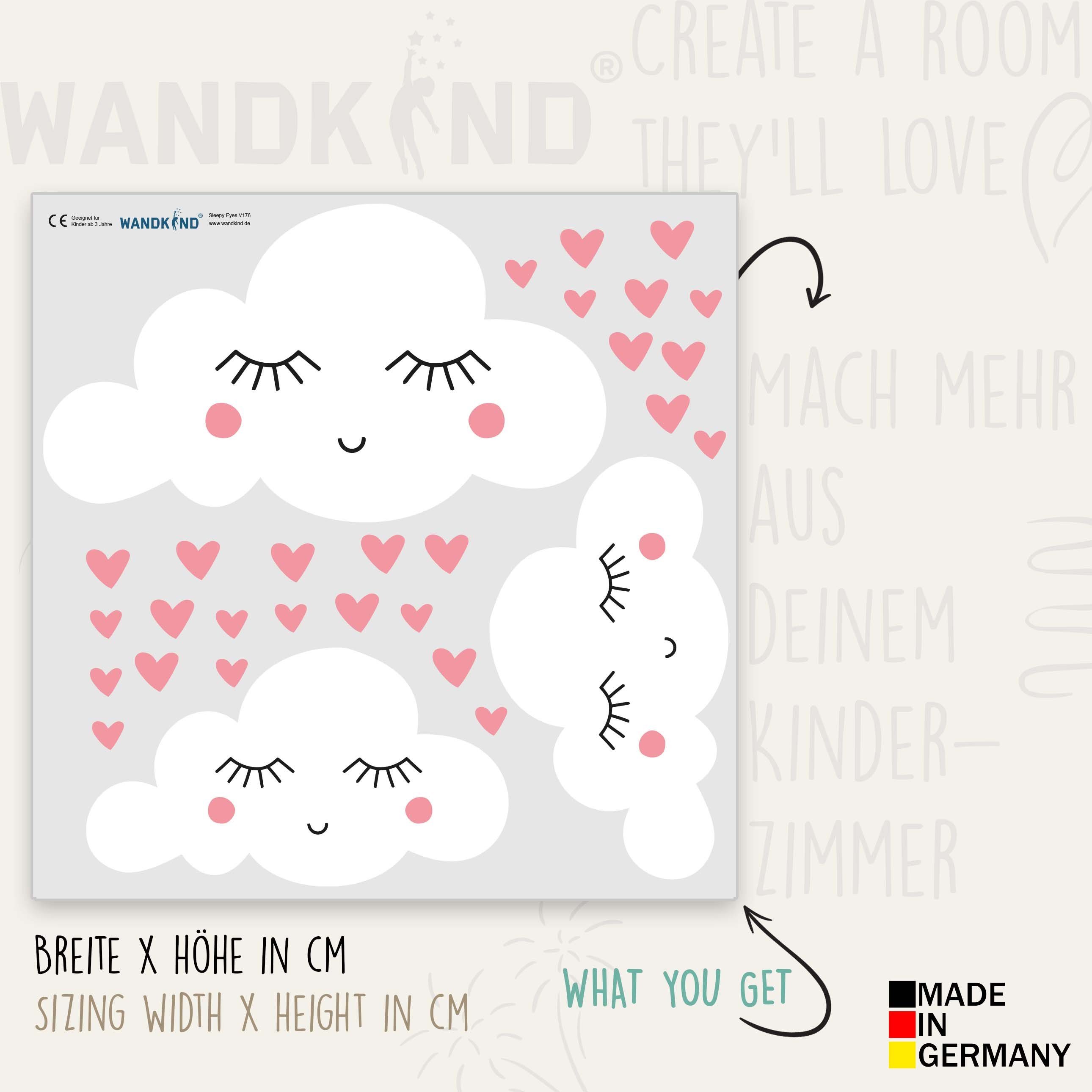 WANDKIND Wandtattoo Sleepy Eyes Wolken V176, wieder ablösbar