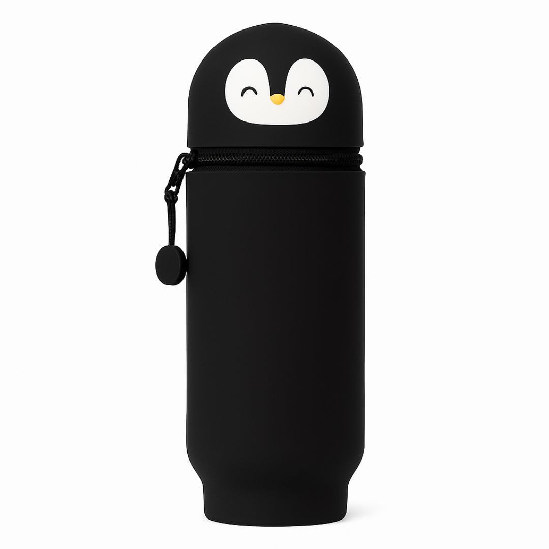 ZUKUNFTSENKEL Federmäppchen Etui Silikon Kinder Mäppchen, (Stiftebox für Schule Büro & Kindergarten, (Pinguin, Panda, Dino, Bär, Katze, Biene), Ausziehbares Federmäppchen mit Tier Design