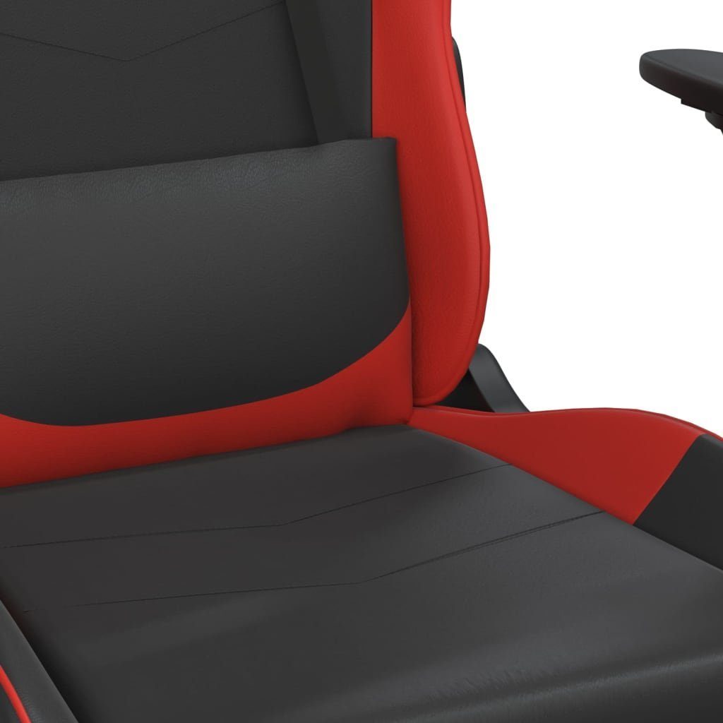 und Rot St) Gaming-Stuhl Schwarz und | und Fußstütze rot Schwarz mit Schwarz vidaXL Kunstleder (1 Gaming-Stuhl rot