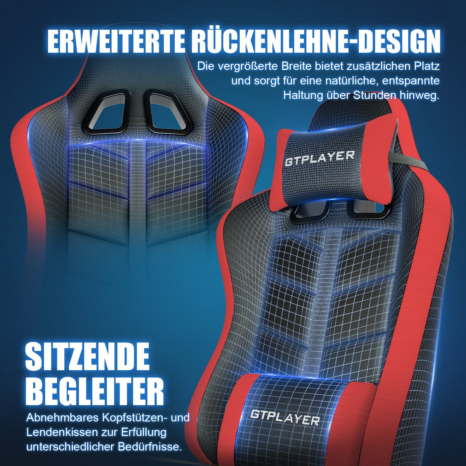 GTPLAYER Gaming-Stuhl Gamer Stuhl, Ergonomischer Bürostuhl günstig online kaufen