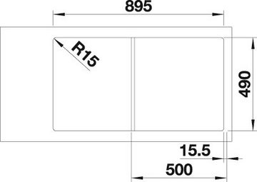 Blanco Granitspüle AXIA III 5 S, rechteckig, aus SILGRANIT®, inkl. Esche-Compound-Brückenschneidbrett