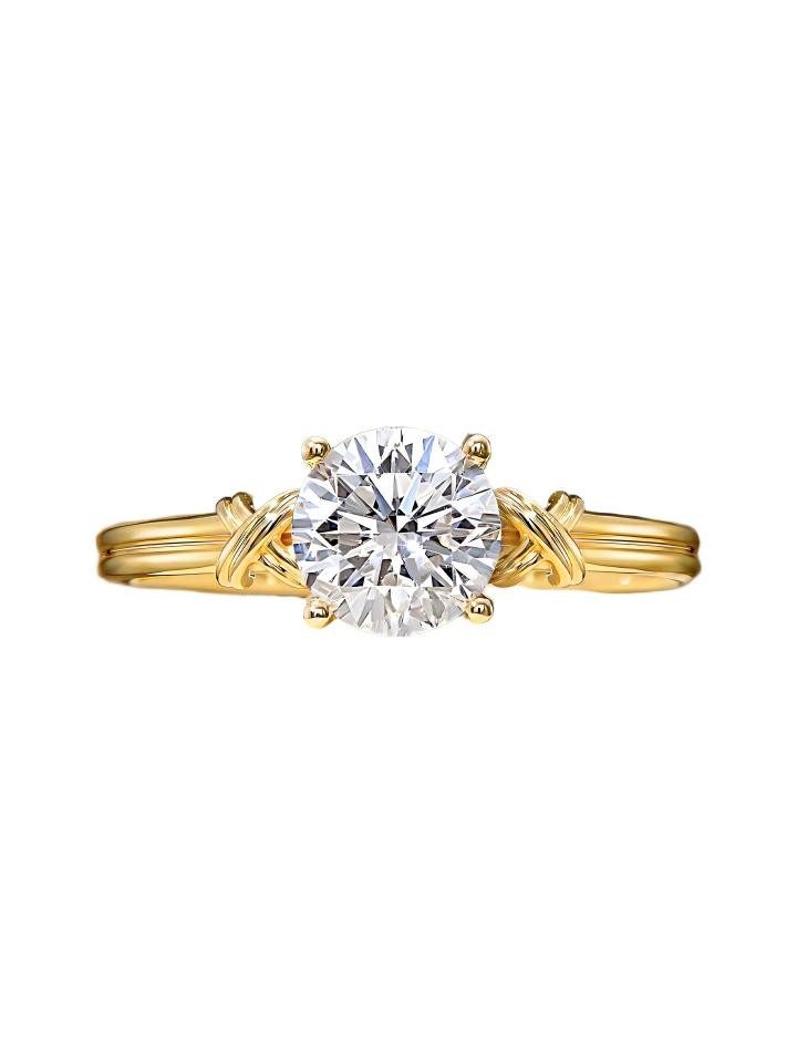 Jumpeak Diamantring Diamantring 1ct/2ct/3ct,damen schmuck,D VS1 3EX,IGI,14K Gelbgold, Verlobungsring,Lab Grown Diamond,14K gold ring,Damen Geschenk
