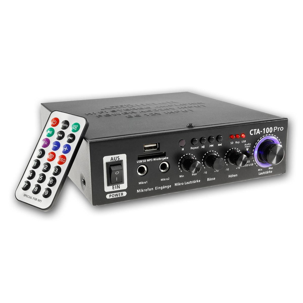 ChiliTec HiFi-Verstärker "CTA-100 Pro" 100W, schwarz Stereo-Receiver