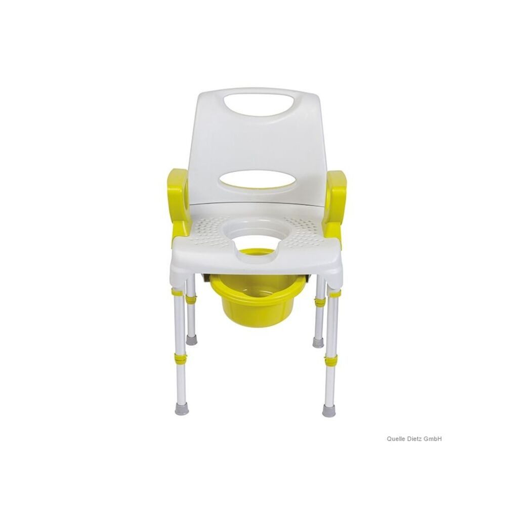 DocMed Toiletten-Stuhl Dusch- und Toilettenstuhl AQ-TICA Confort mit großer Rückenlehne, Ergonomische Sitzfläche, Leichte Bauweise