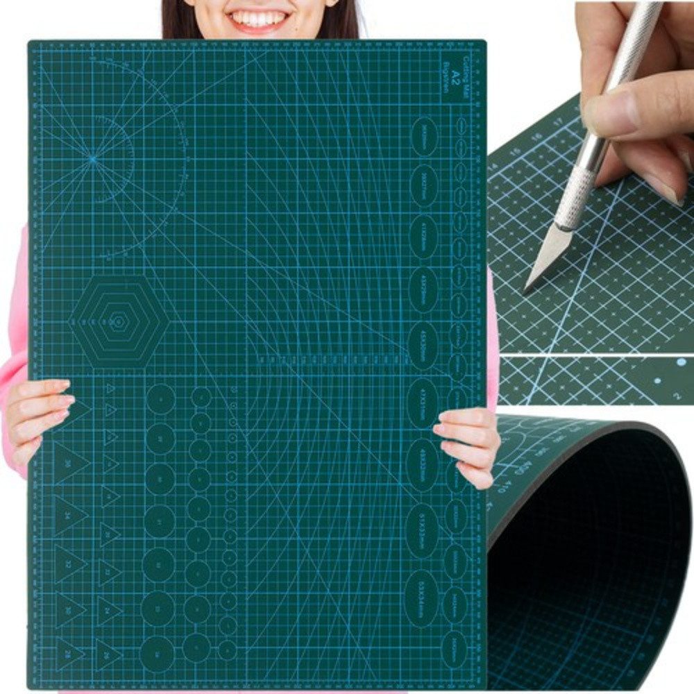 BIGSTREN Modellierwerkzeug Modellierschneidematte A2, (Spar-Set, 1 St., doppelseitig), Skalen und Hilfslinien auf beiden Seiten für präzises Schneiden