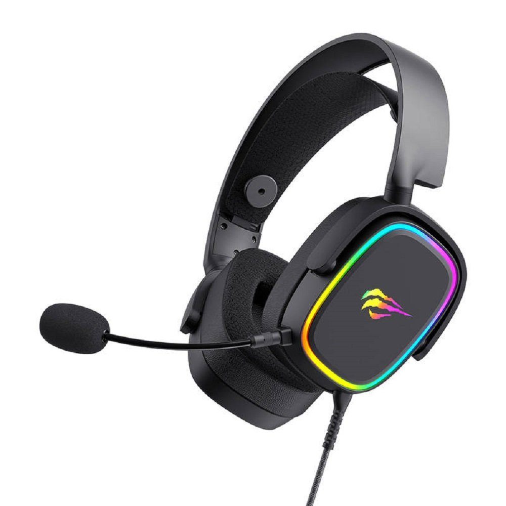 USB Headset Headphones mit Gaming H2035U Mikrofon, Gaming- Schwarz Havit 7.1 RGB