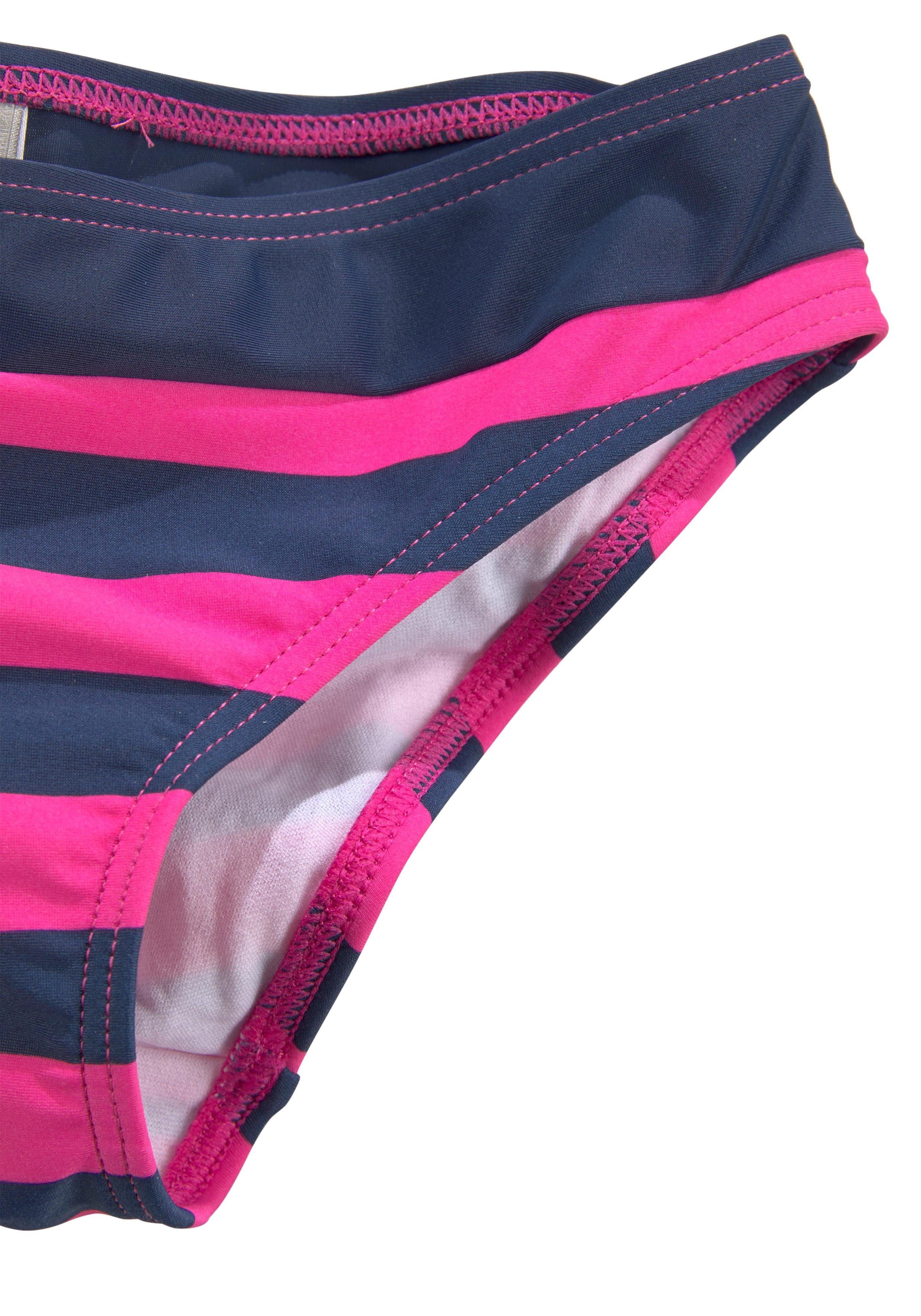 Bench. Bandeau-Bikini mit großem pink-marine Logoprint
