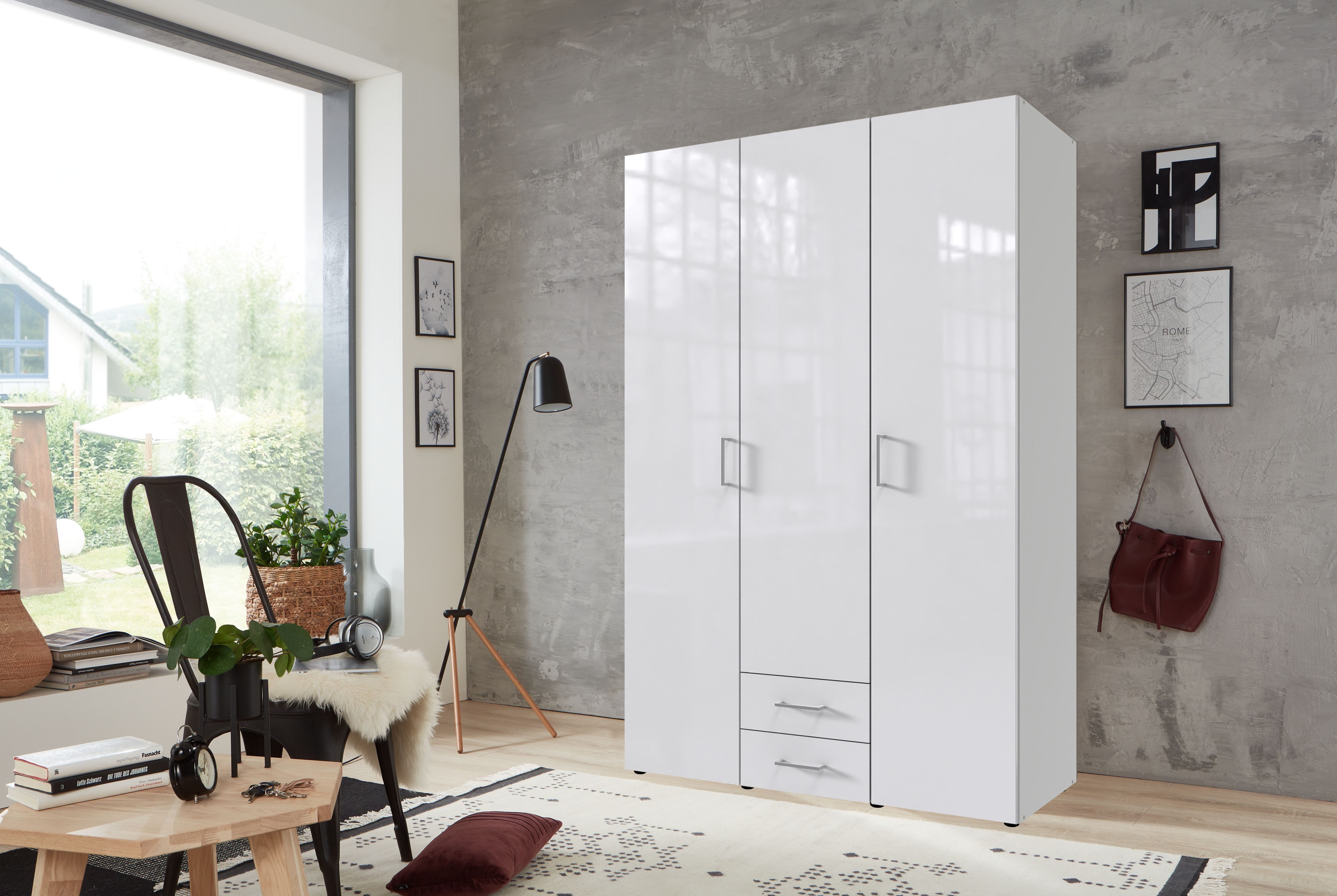 Wimex Drehtürenschrank "Mugano", (mit langen oder kurzen Griffen aus Metall günstig online kaufen