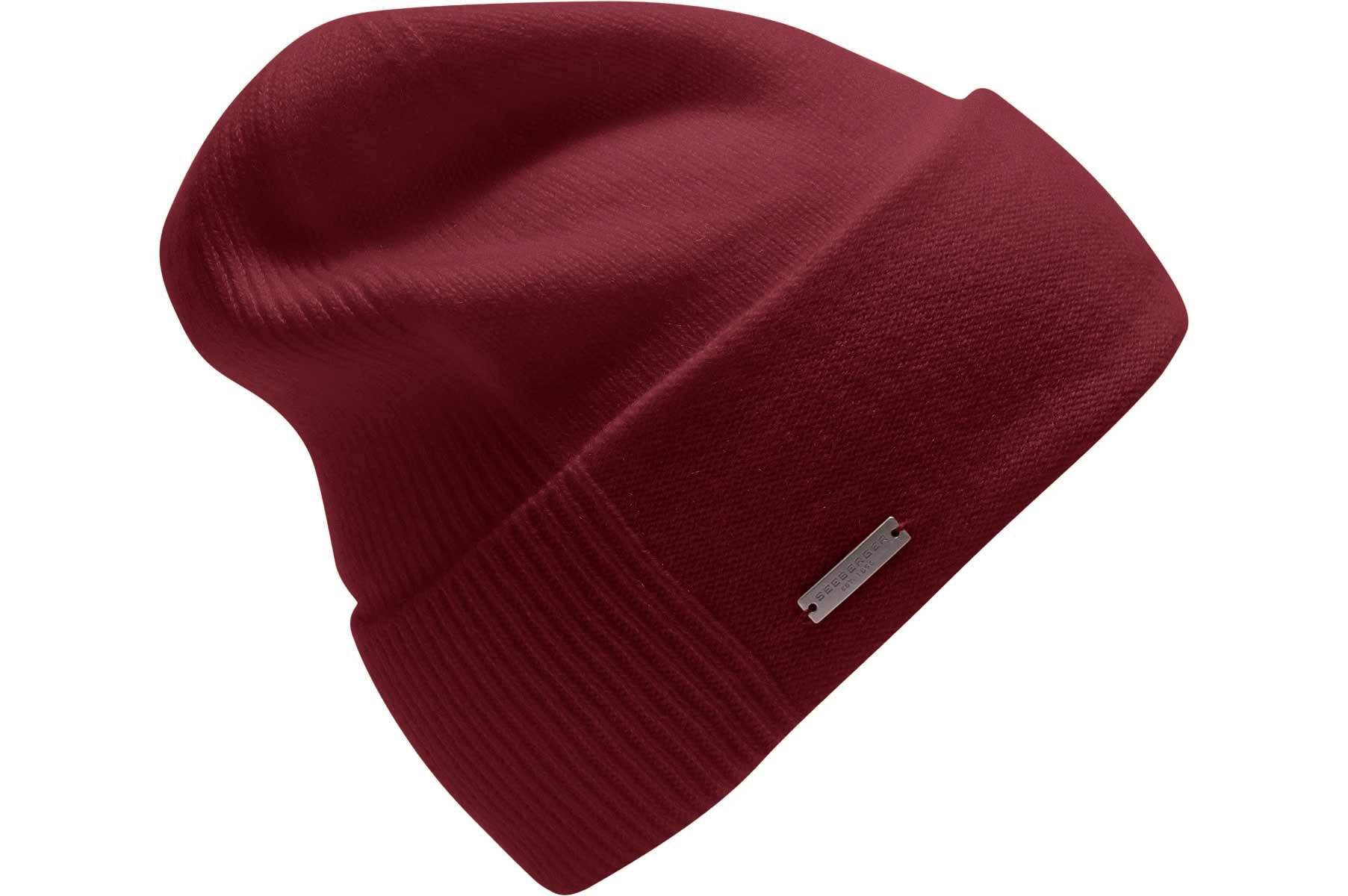 Seeberger Strickmütze Cashmere Aufschlagmütze in flach und Rippenmuster 19143-0