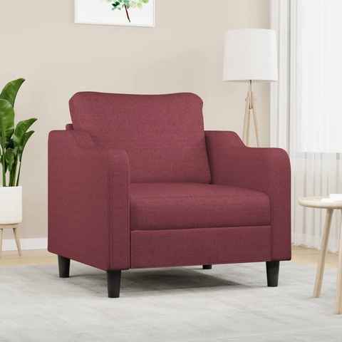 vidaXL Sofa Sessel Weinrot 60 cm Stoff