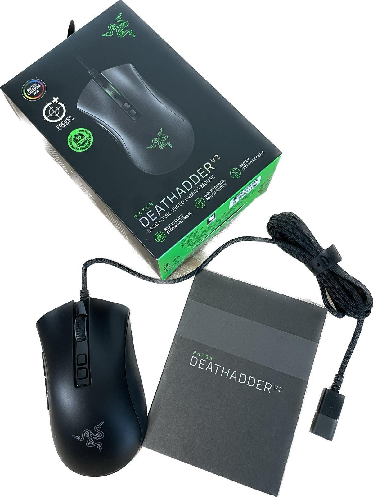 RAZER Death Adder V2 ergonomische Maus (kabelgebunden, 8 programmierbare Tasten, 8 programmierbare Tasten)