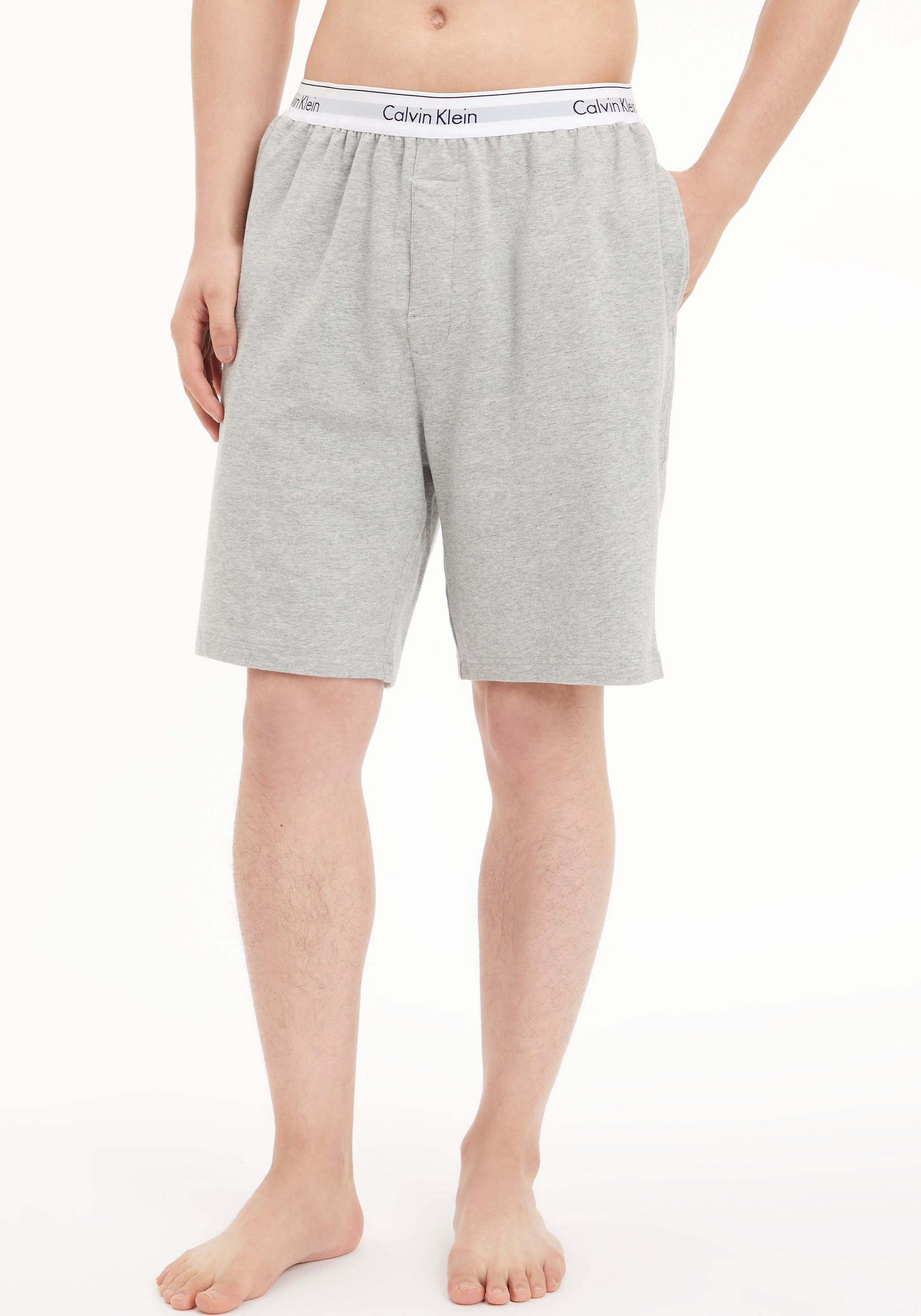 Klein Underwear Calvin Logoschriftzug Wäschebund am grau Klein meliert Schlafshorts - Calvin mit