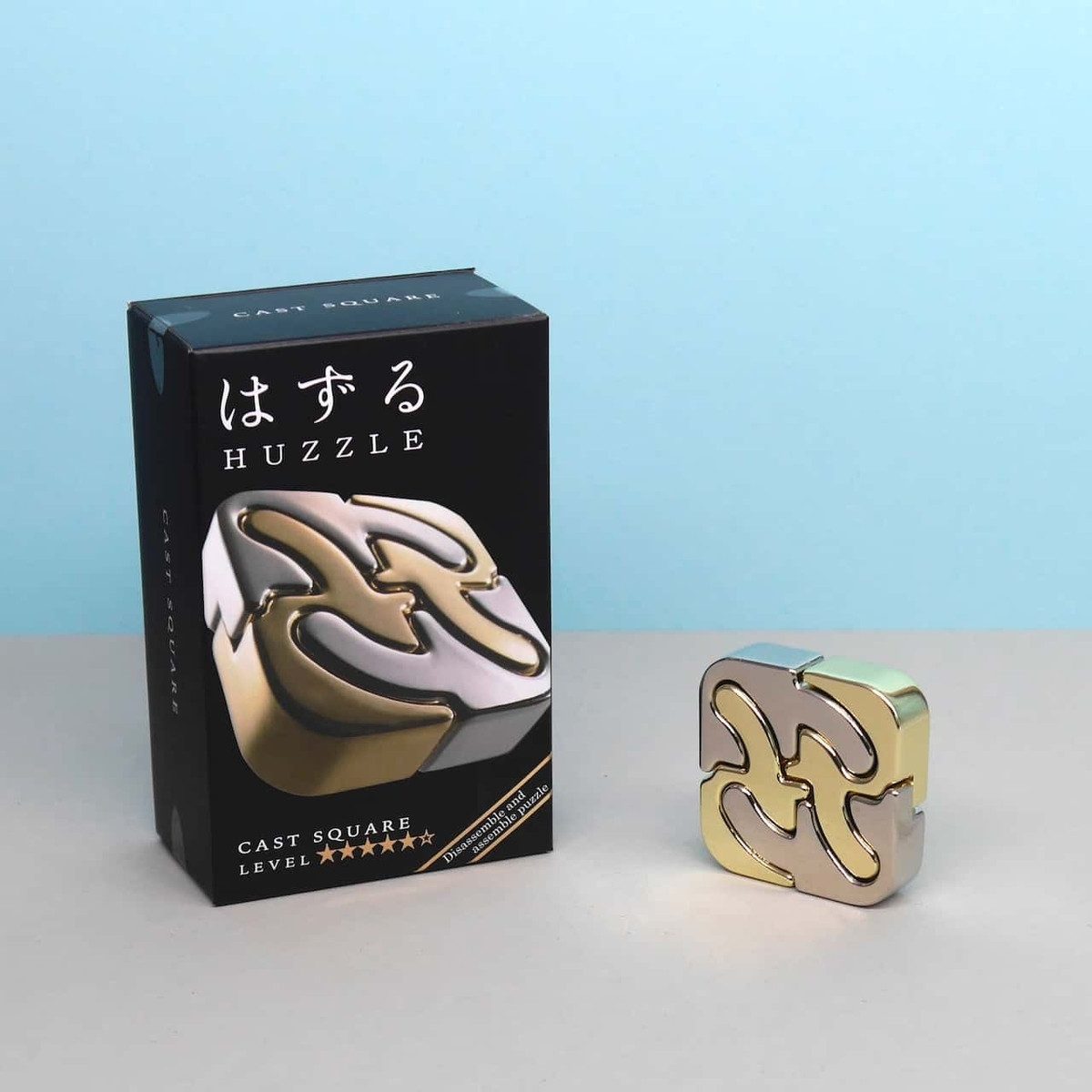 Hanayama Spiel HUZZLE CAST SQUARE - schwieriges IQ Puzzle, Knobelspiel, Metallpuzzle