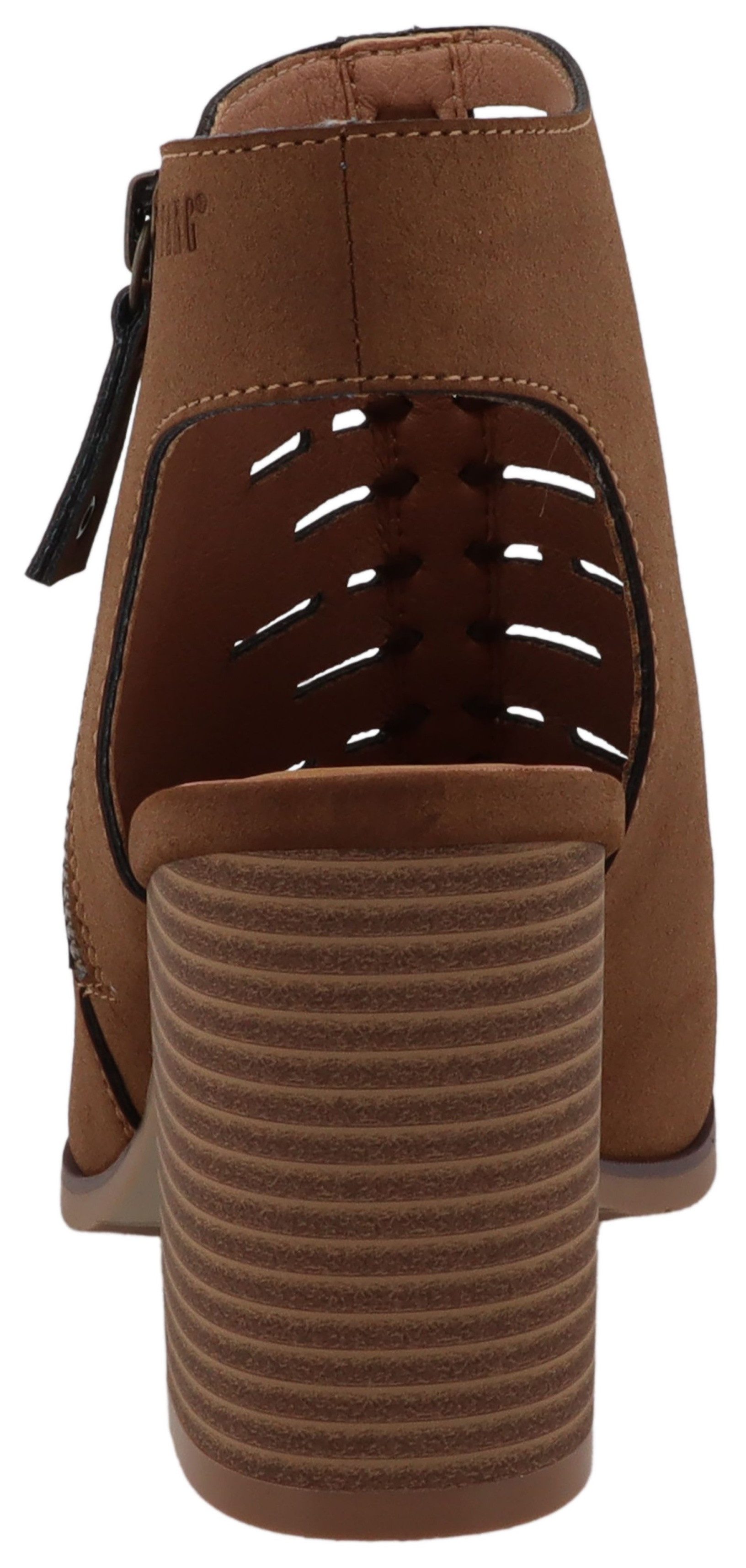 Mustang Shoes Louise Schaftsandalette Blockabsatz, Sommerschuh mit modischen Cut-Outs