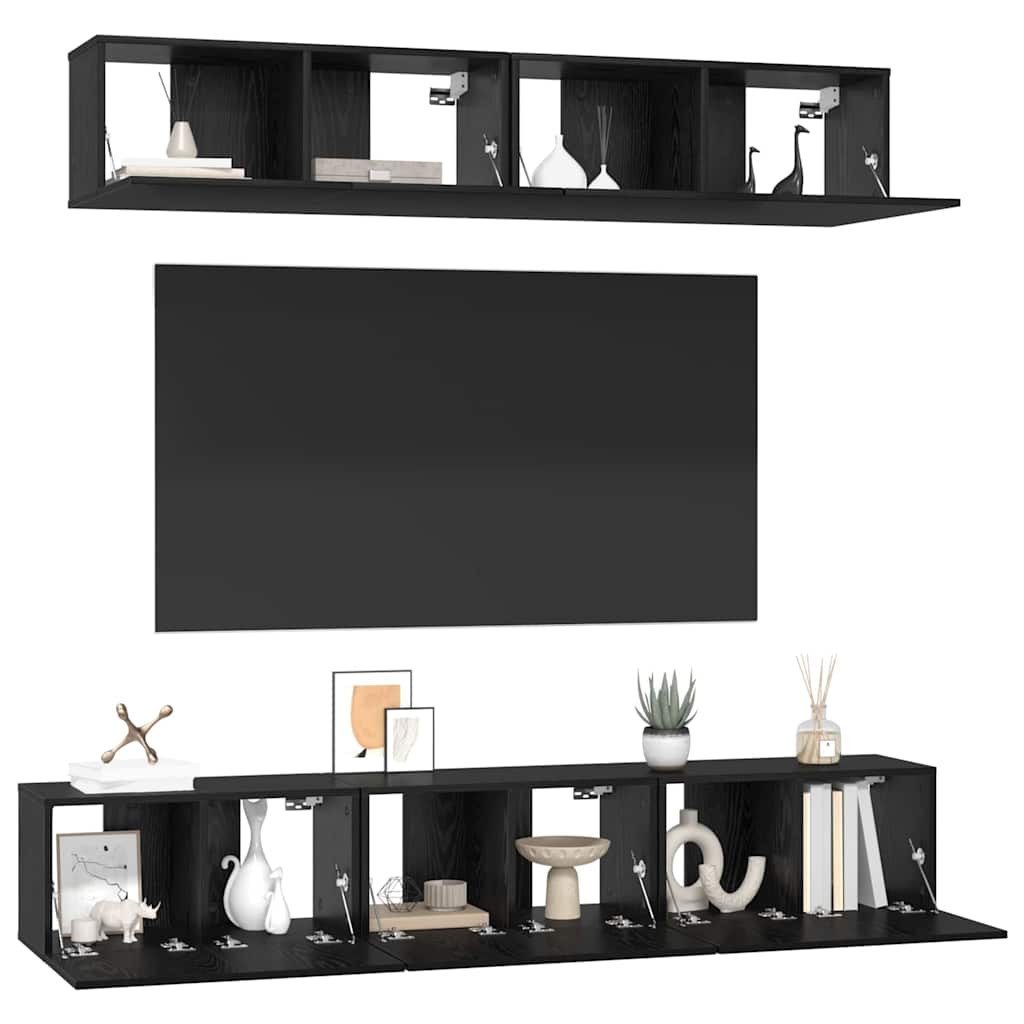 vidaXL TV-Schrank TV-Schrank-Set 5 pcs Schwarz günstig online kaufen