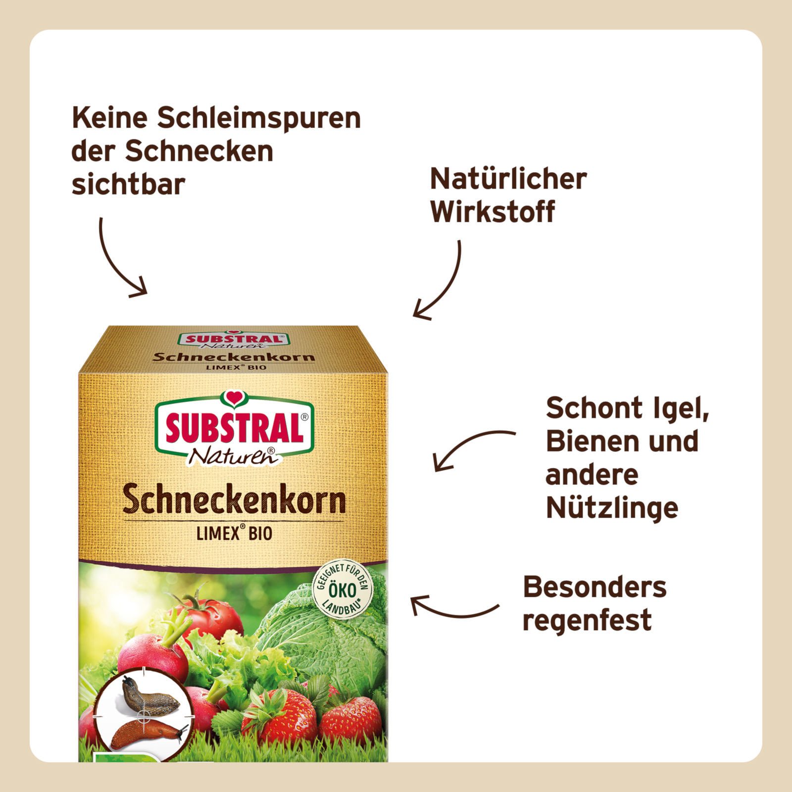 Substral Pflanzenstärkungsmittel Naturen Schneckenkorn Limex Bio, 1,2 kg