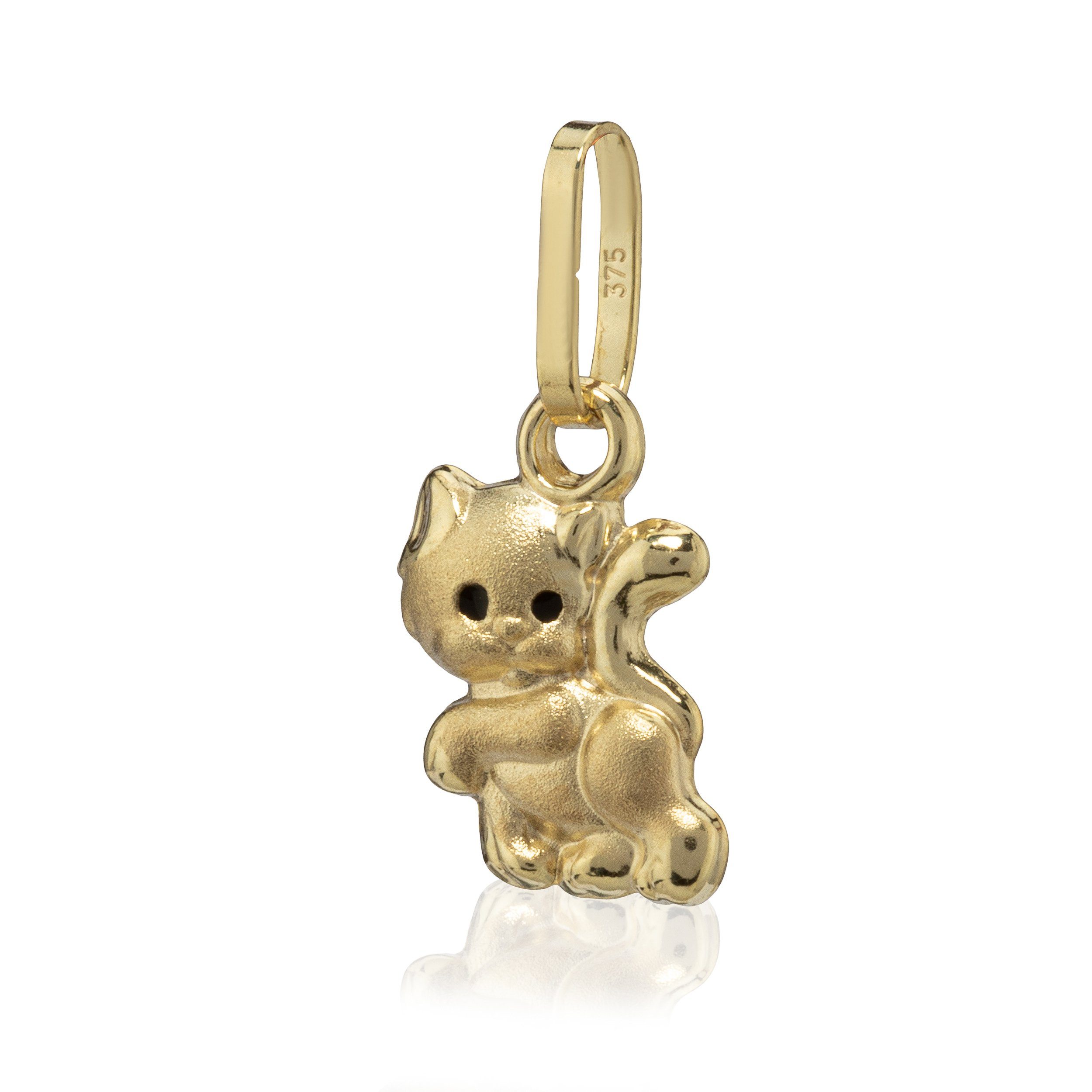Kettenanhänger Kettenanhänger kleine Katze 375 Gelb Gold 10,7mm K