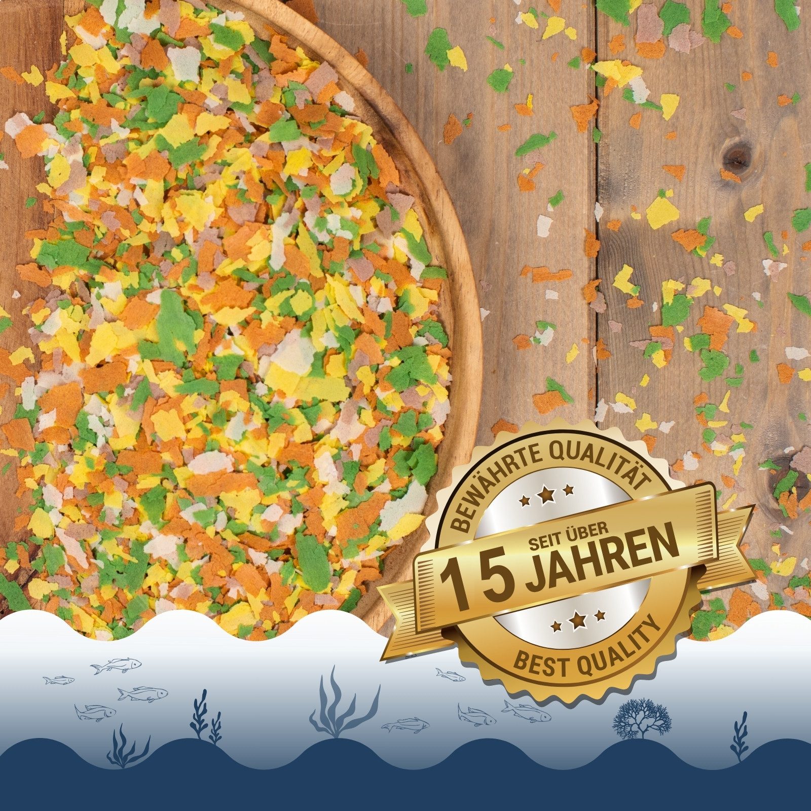 Lyra Pet 10 Liter (1,24 kg) Lyra Pond® Pond Multi Flakes Teichfutter im Eimer, Hauptfutter für: Fisch