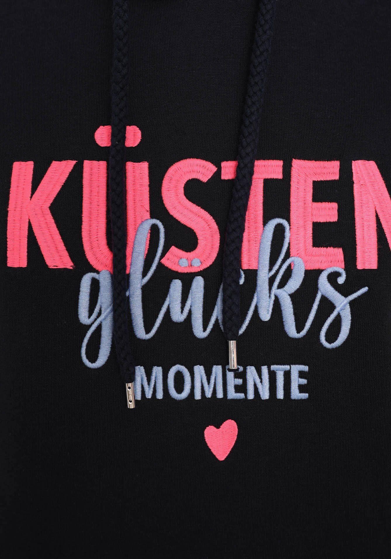 Zwillingsherz Sweatshirt gestickter Schriftzug vorn und hinten, Kapuze, Langarm, Kängurutasche – Bild 5 von 5