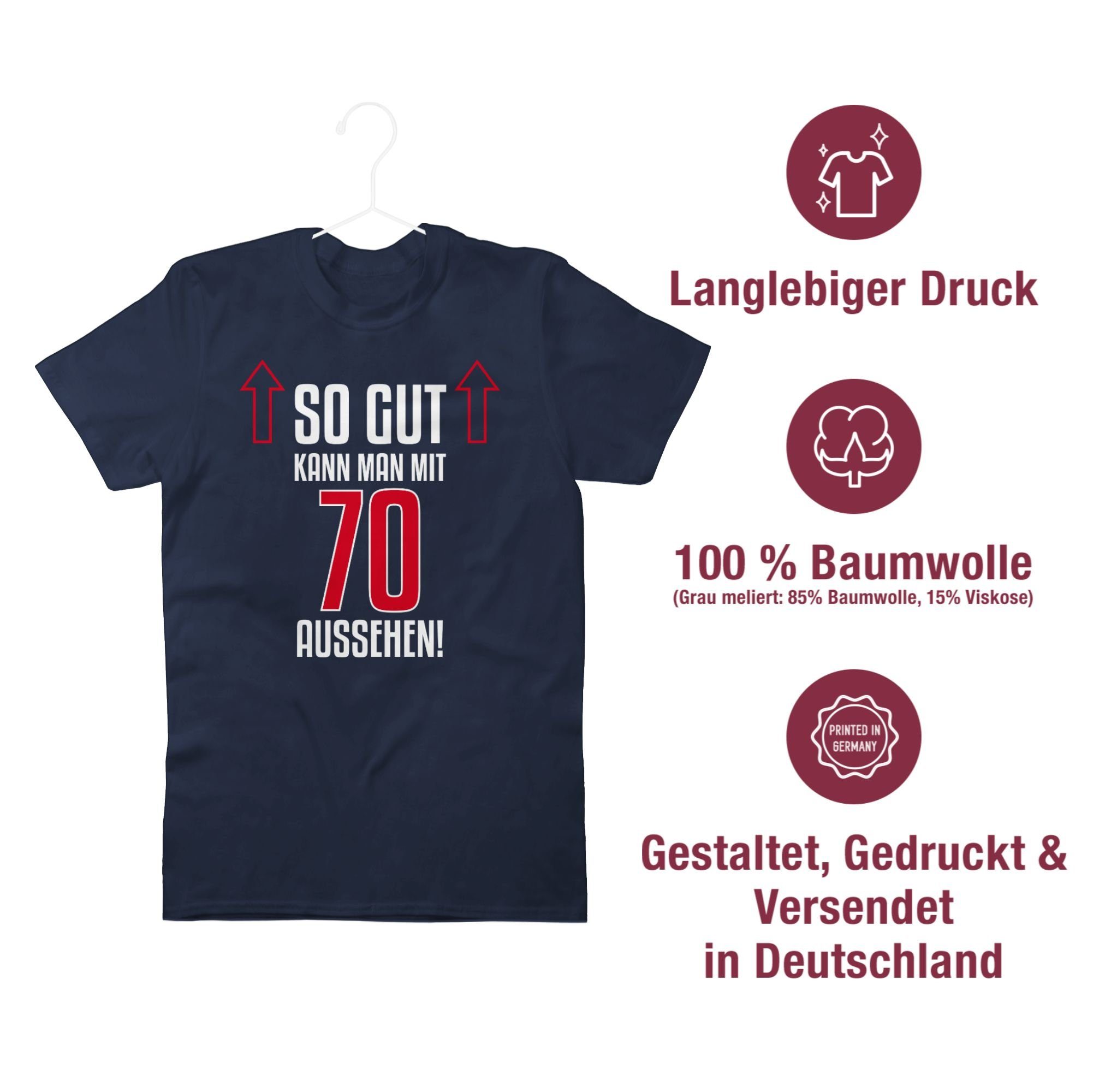 aussehen Navy Geburtstag gut Shirtracer mit T-Shirt 1 Blau So man kann 70. siebzig