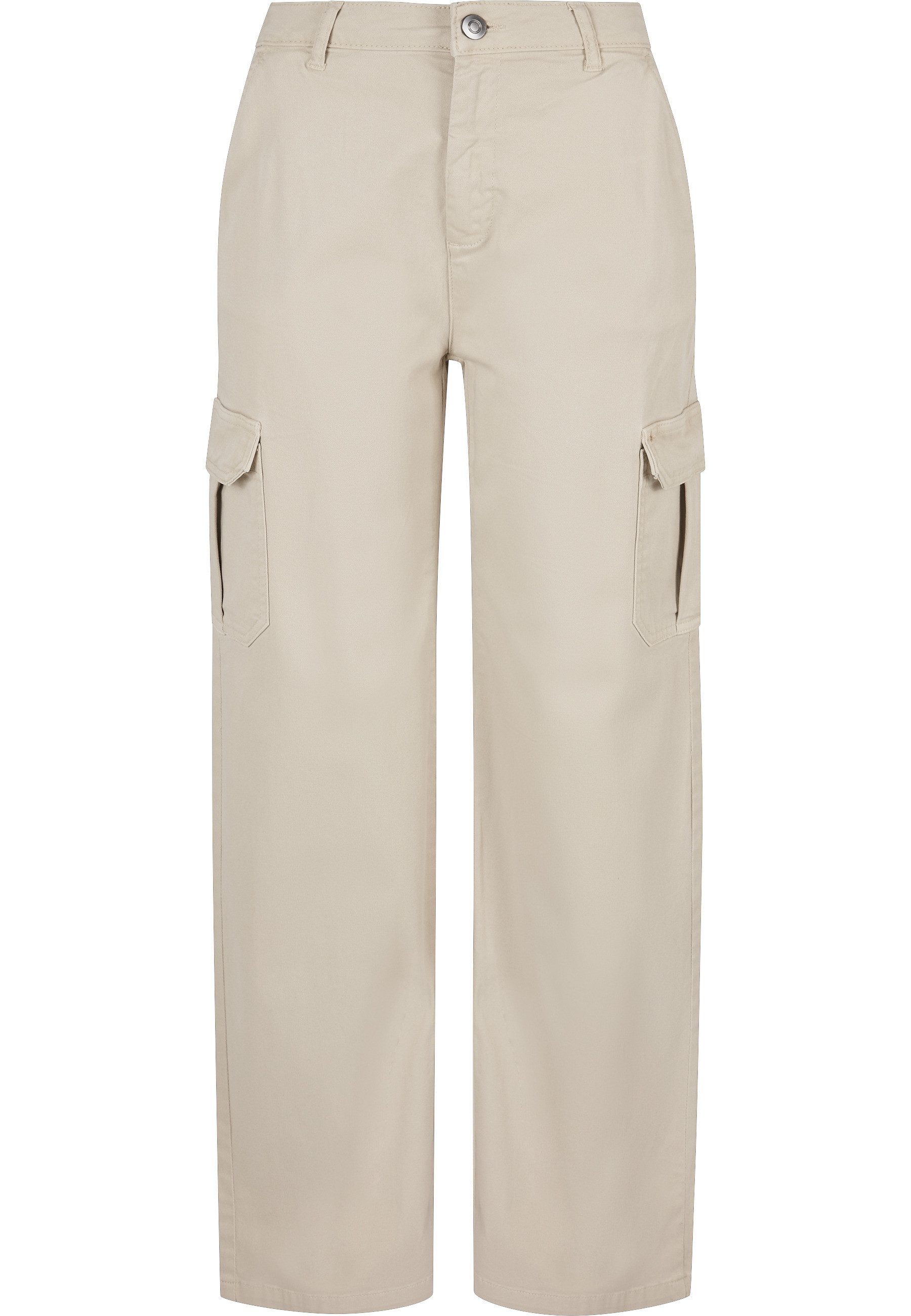 Stoffhose Urban Classics Damen Ladies High Waist Straight Cargo Pants