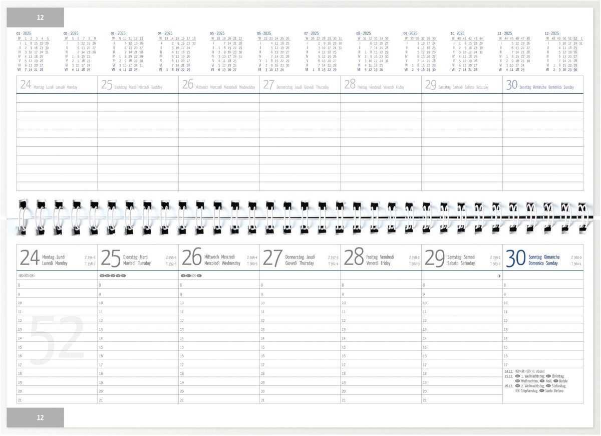 GÜSS Kalender Schreibtischkalender Wochenquerkalender 29,8x13,5cm 1 Woche/2 Seiten 2026