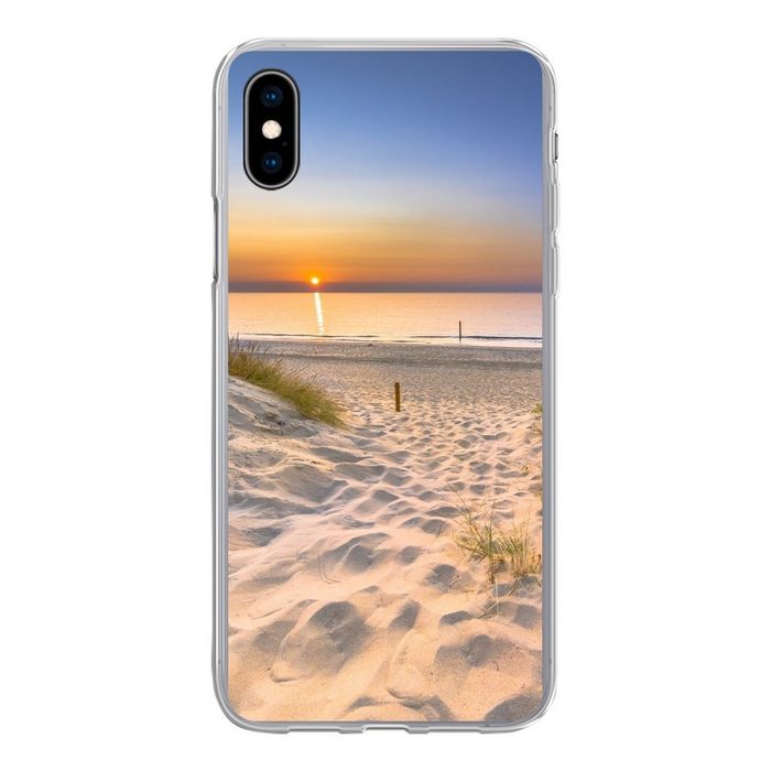 MuchoWow Handyhülle Düne - Sonnenuntergang - Horizont - Strand - Gras Handyhülle Apple iPhone Xs Smartphone-Bumper Print Handy