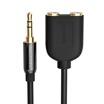 deleyCON deleyCON PREMIUM HQ Stereo Audio Adapter / 3,5mm Stecker zu 2x 3,5mm Audio-Kabel