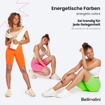 Bellivalini Leggings Damen Neon Shorts Kurze Radlerhose Jogginghose 80er Jahre BLV50-303 (1-tlg) mit Naht, Ideal für Sport Party Gym