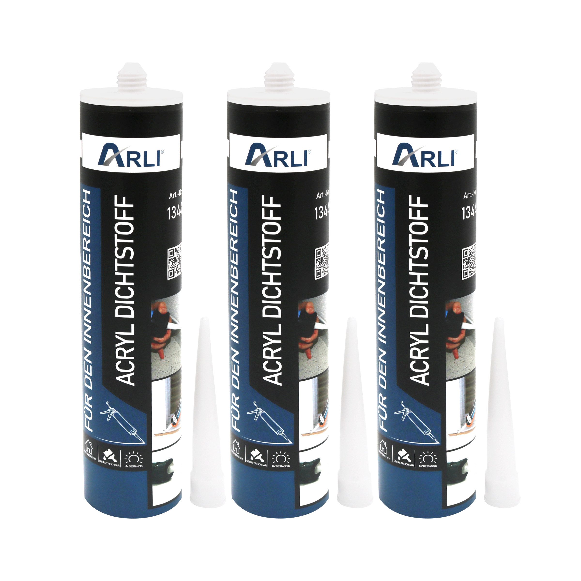 ARLI Spachtelmasse 3x Acryl 310ml Dichtstoff Universal Bauacryl, Maleracryl günstig online kaufen