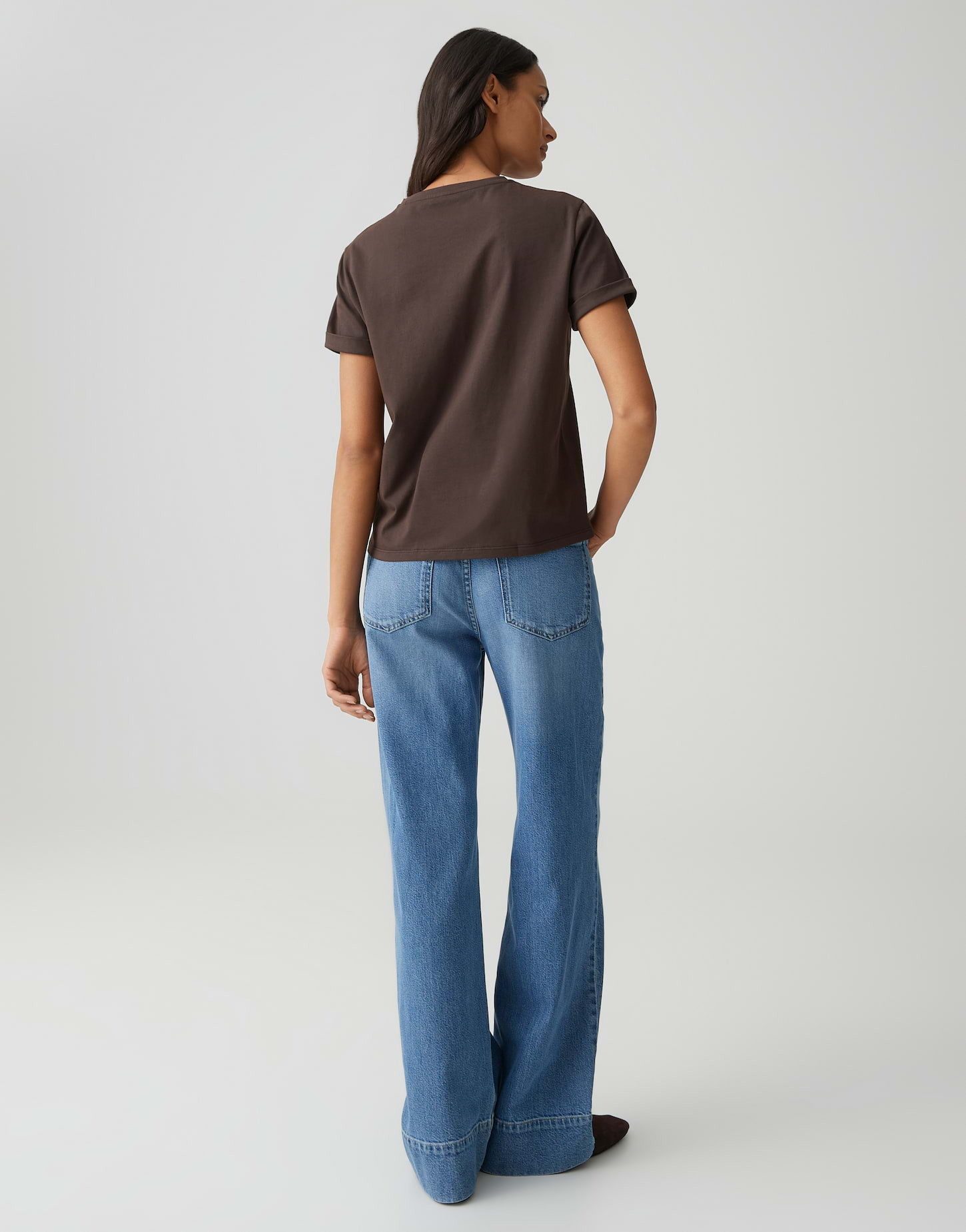 OPUS T-Shirt SERZ Regular T-Shirt aus Organic Cotton gerade geschnitten mit Rundhalsausschnitt und Herzstickerei