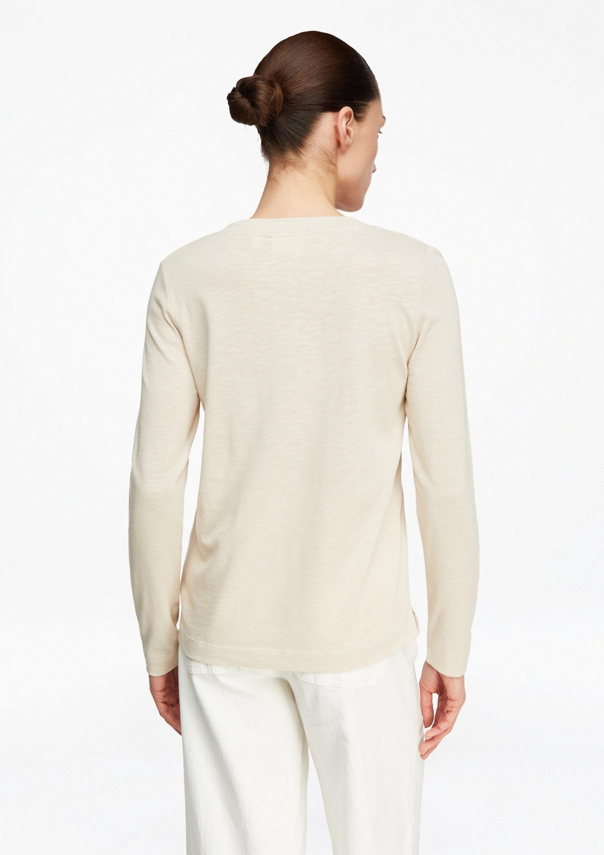 comma Langarmshirt T-Shirt Longsleeve in Flammgarnstruktur
