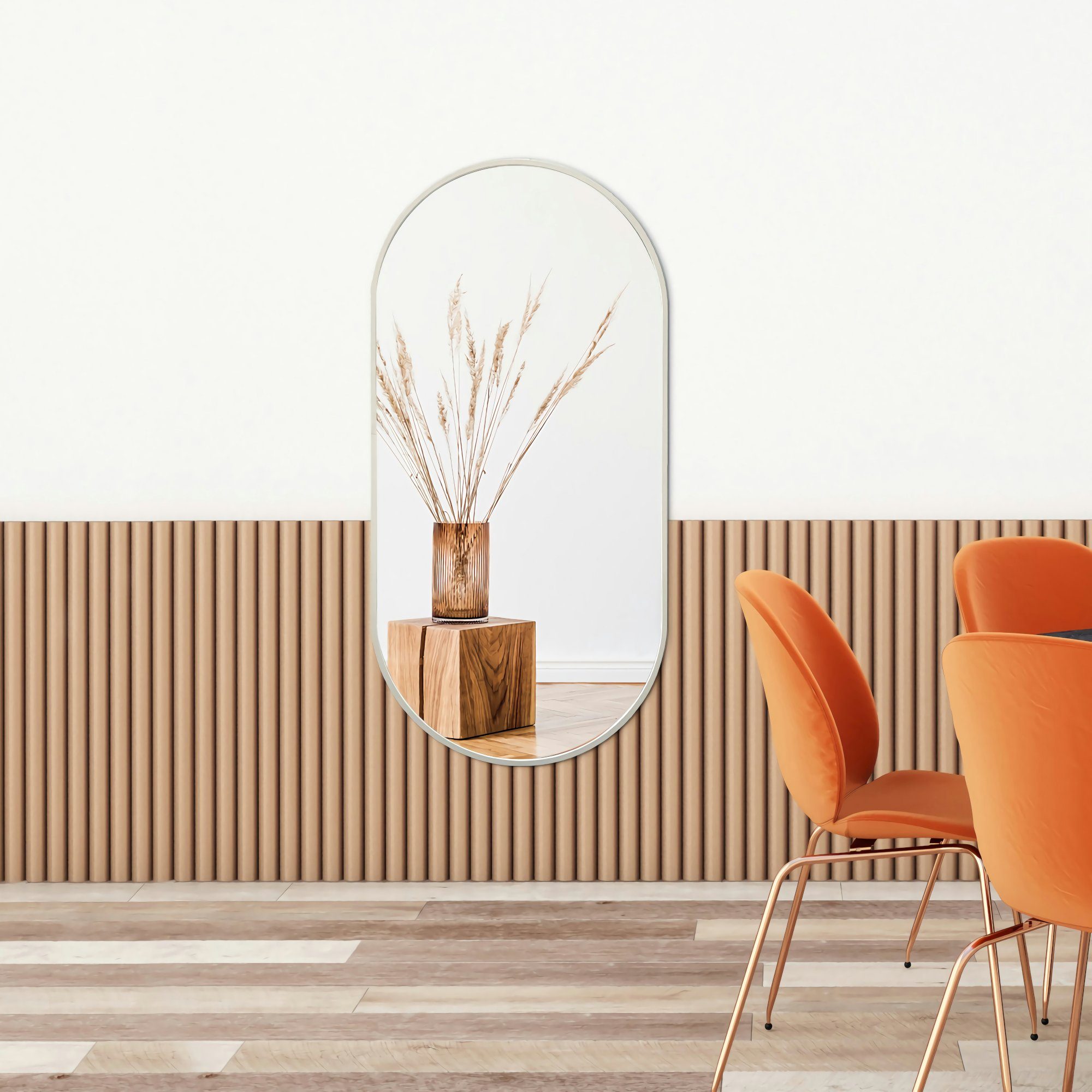 en.casa Wandspiegel, Corato 40x80cm Badspiegel Ellipsen-Form günstig online kaufen