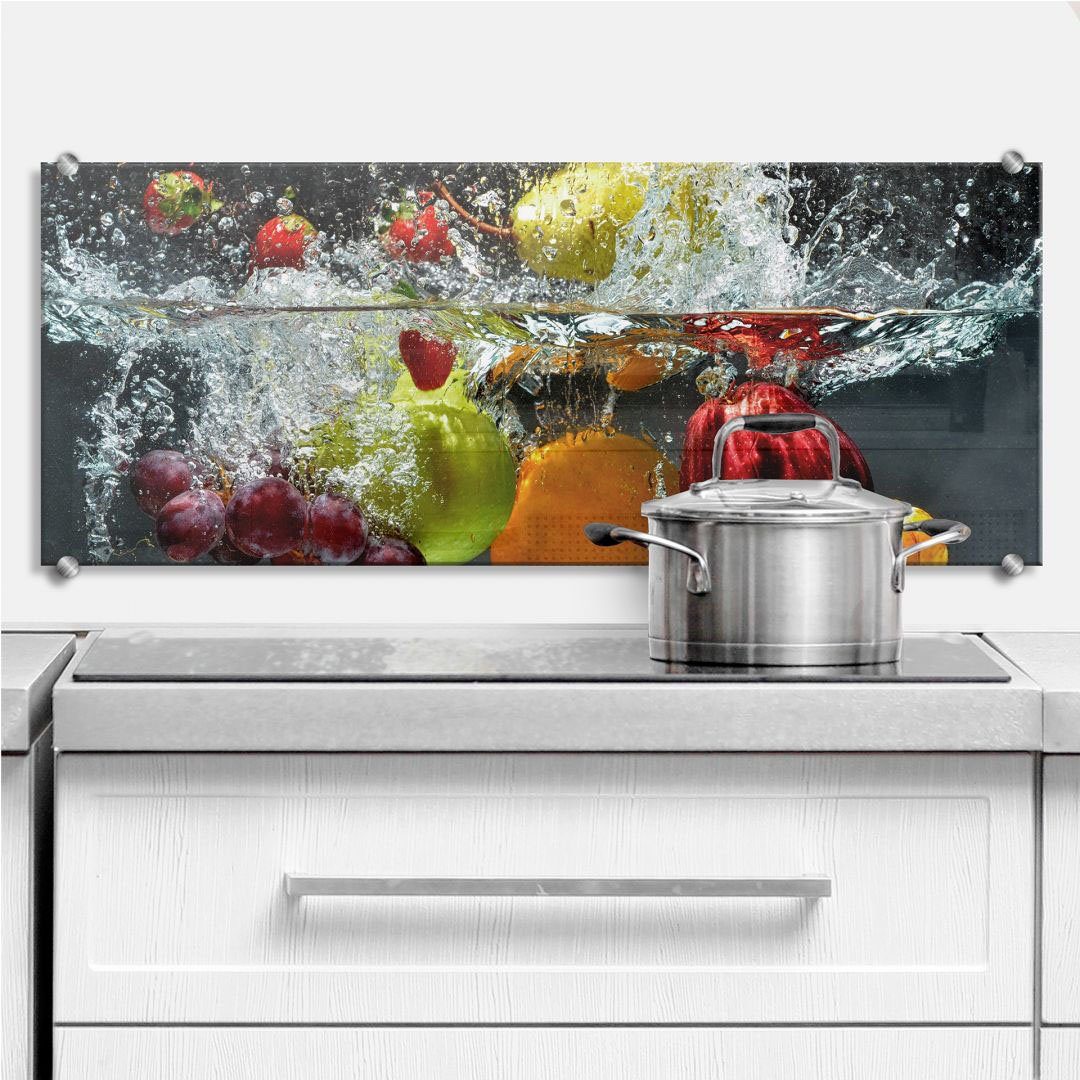 - transparent Küchenrückwand Panorama, Obst Erfrischendes Wall-Art (1-tlg)