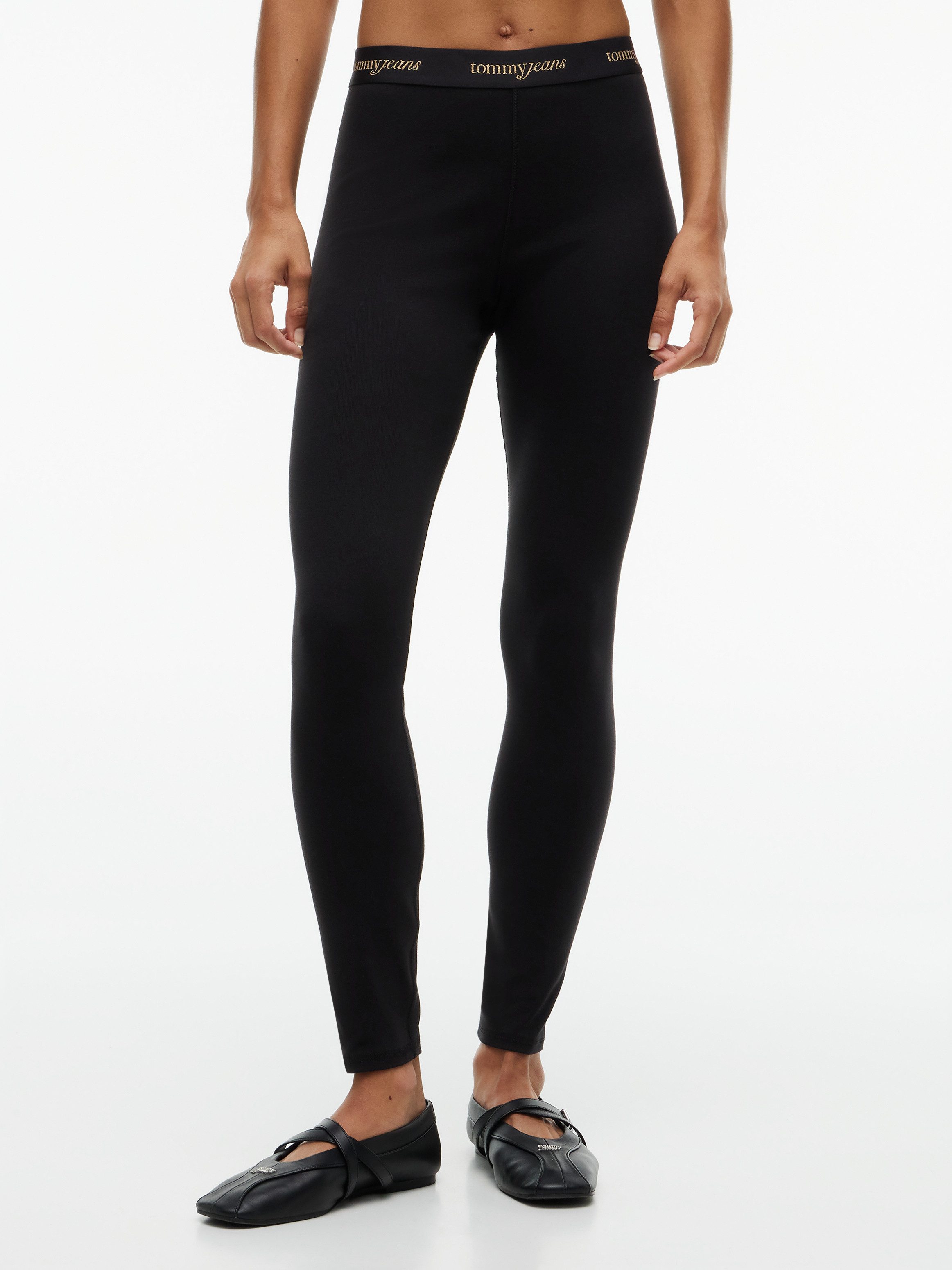 Tommy Jeans Leggings TJW TAPE LEGGINGS Baumwollmischung, schmal geschnitten