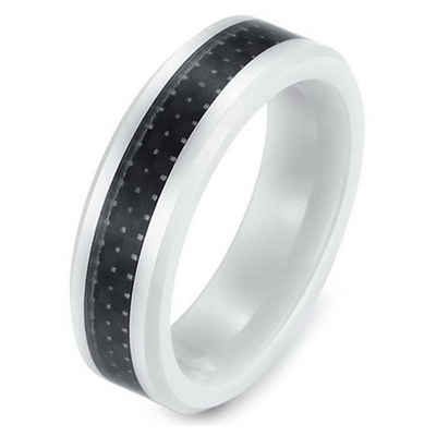 Vivance Partnerring Carbon Ceramic Ring "WHITE", mit Carbon