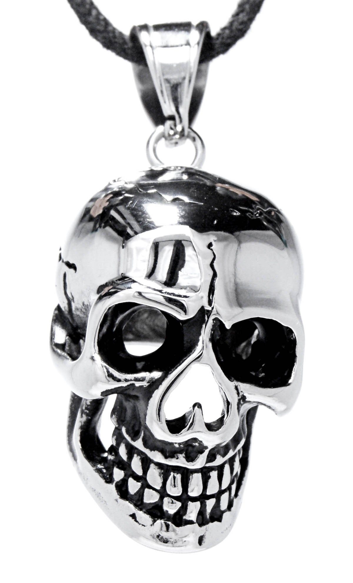 Edelstahl Totenkopf Anhänger Skull Kettenanhänger Halskette Schädel Amulett