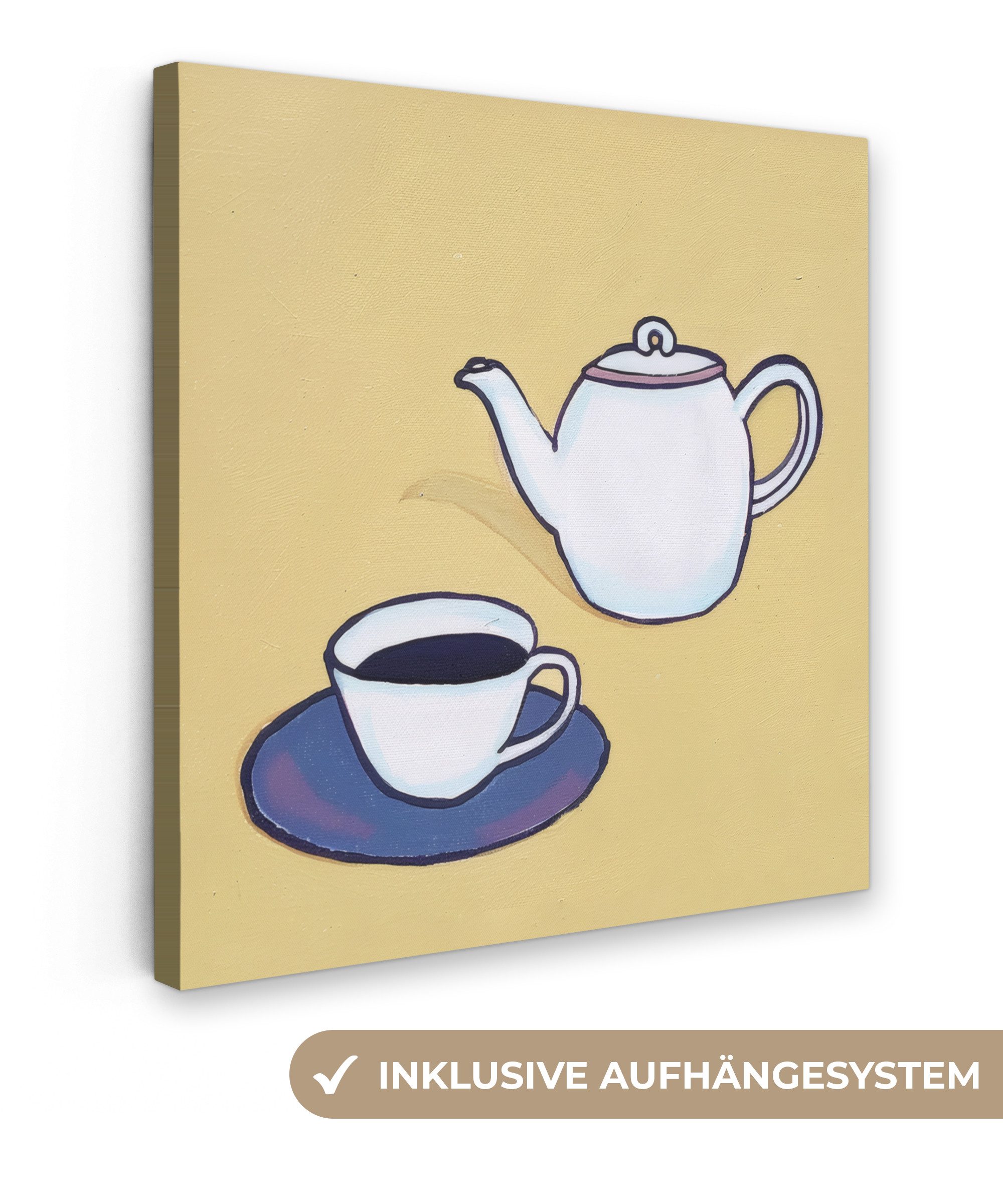 OneMillionCanvasses® Leinwandbild Teekanne - Tasse - günstig online kaufen