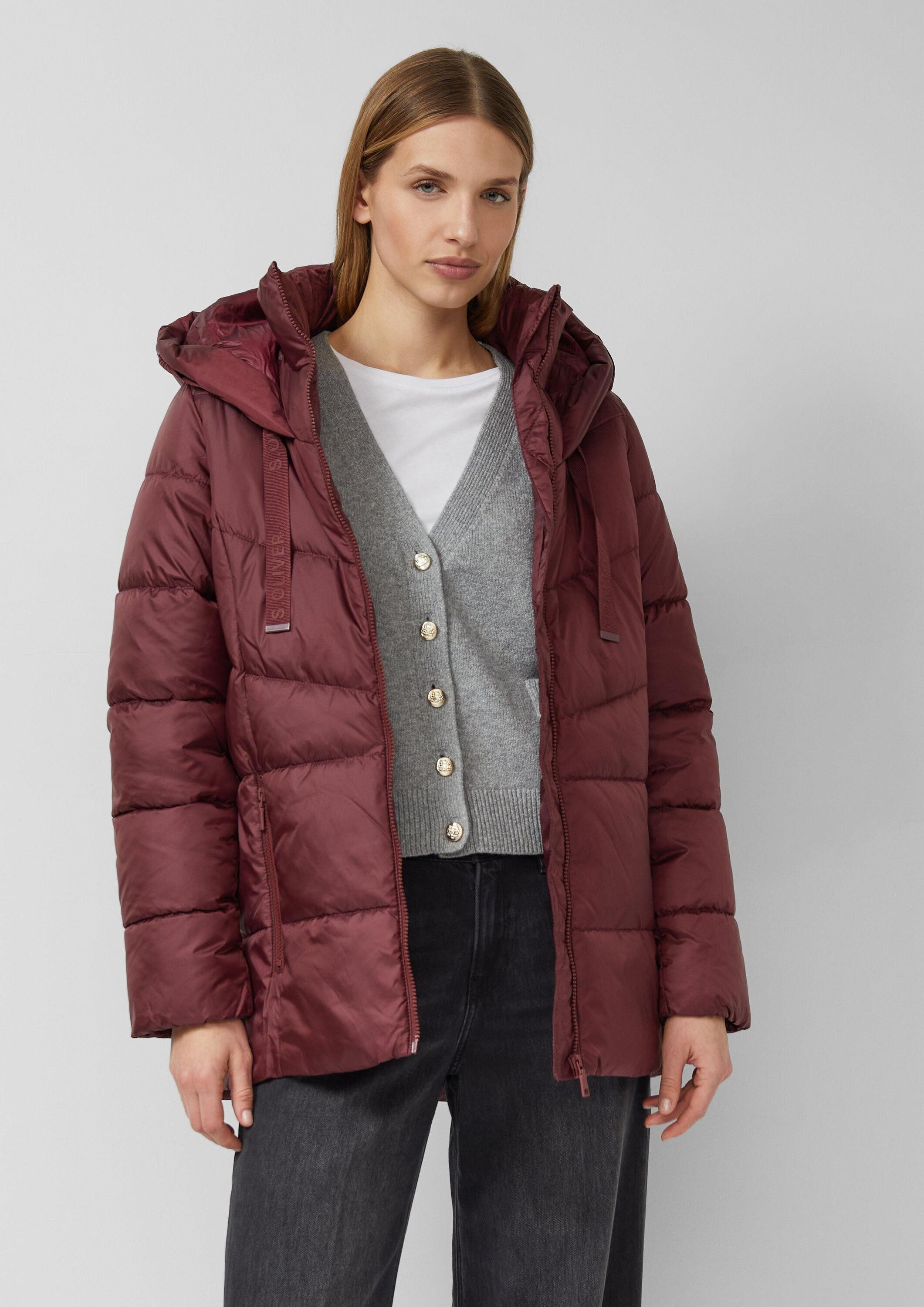 s.Oliver Winterjacke Outdoor-Jacke Steppjacke mit Stehkragen und Kapuze