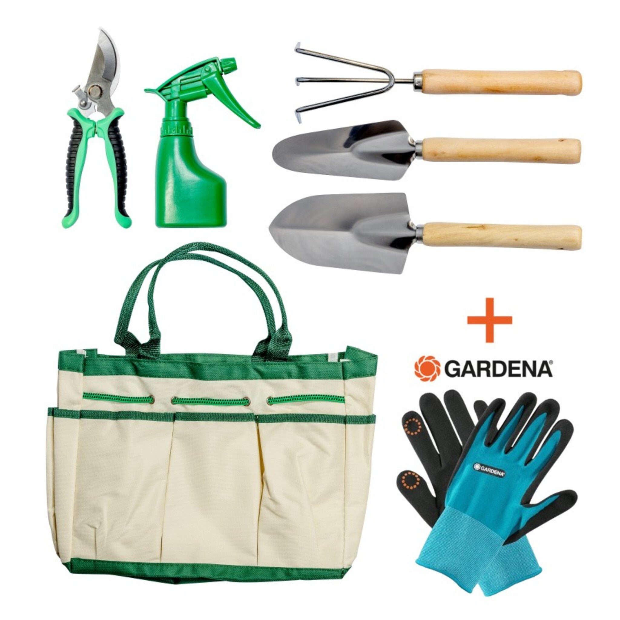 GARDENA Gartenhandschuhe 6-teiliges Gartenwerkzeug-Set & Gardena Gartenhand günstig online kaufen