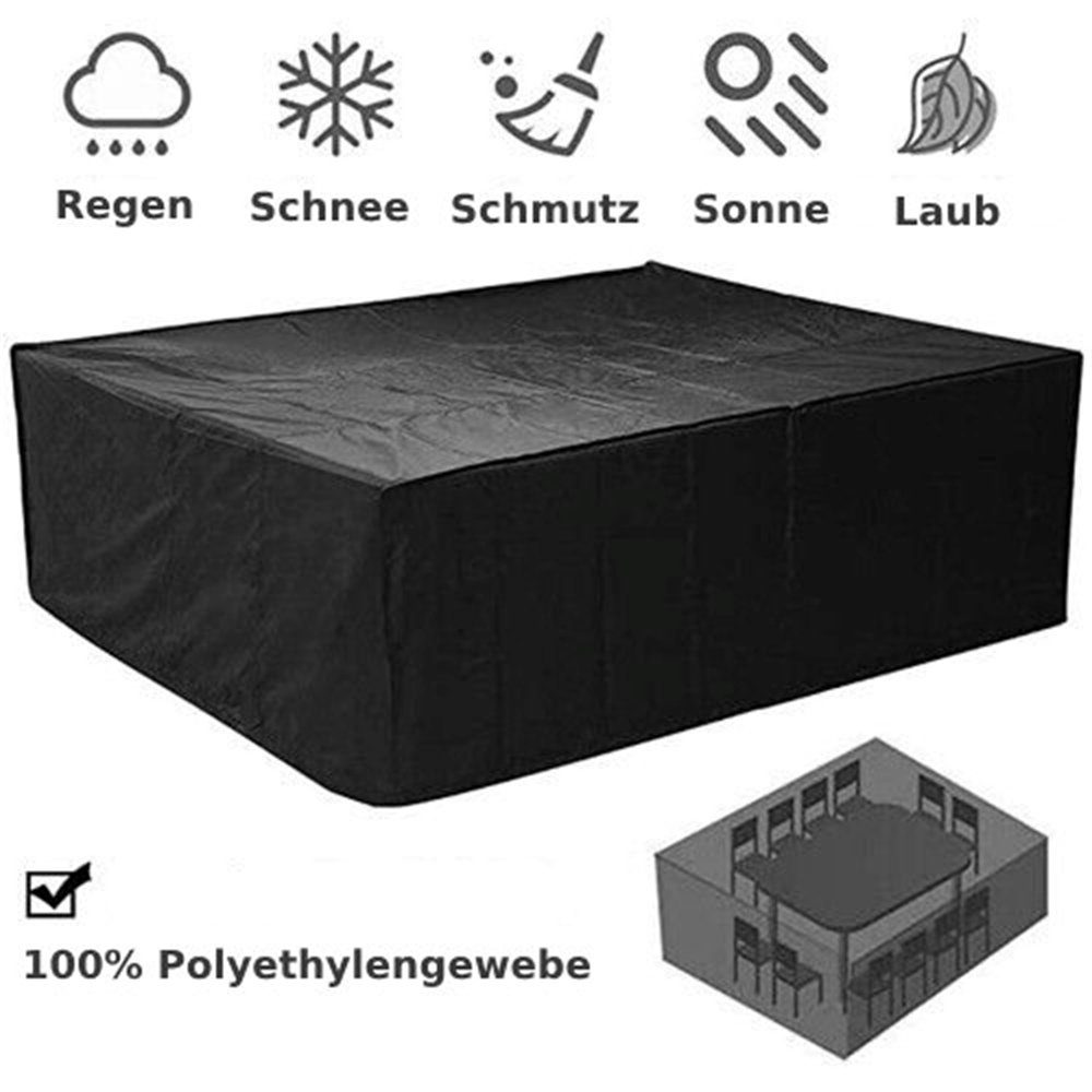 Mucola Gartenmöbel-Schutzhülle Schutzhülle für Rattan Gartenmöbel 180x120x95 cm Abdeckplane (Stück, 1-St., Plane), mit Kordelverschluss – Bild 3 von 5