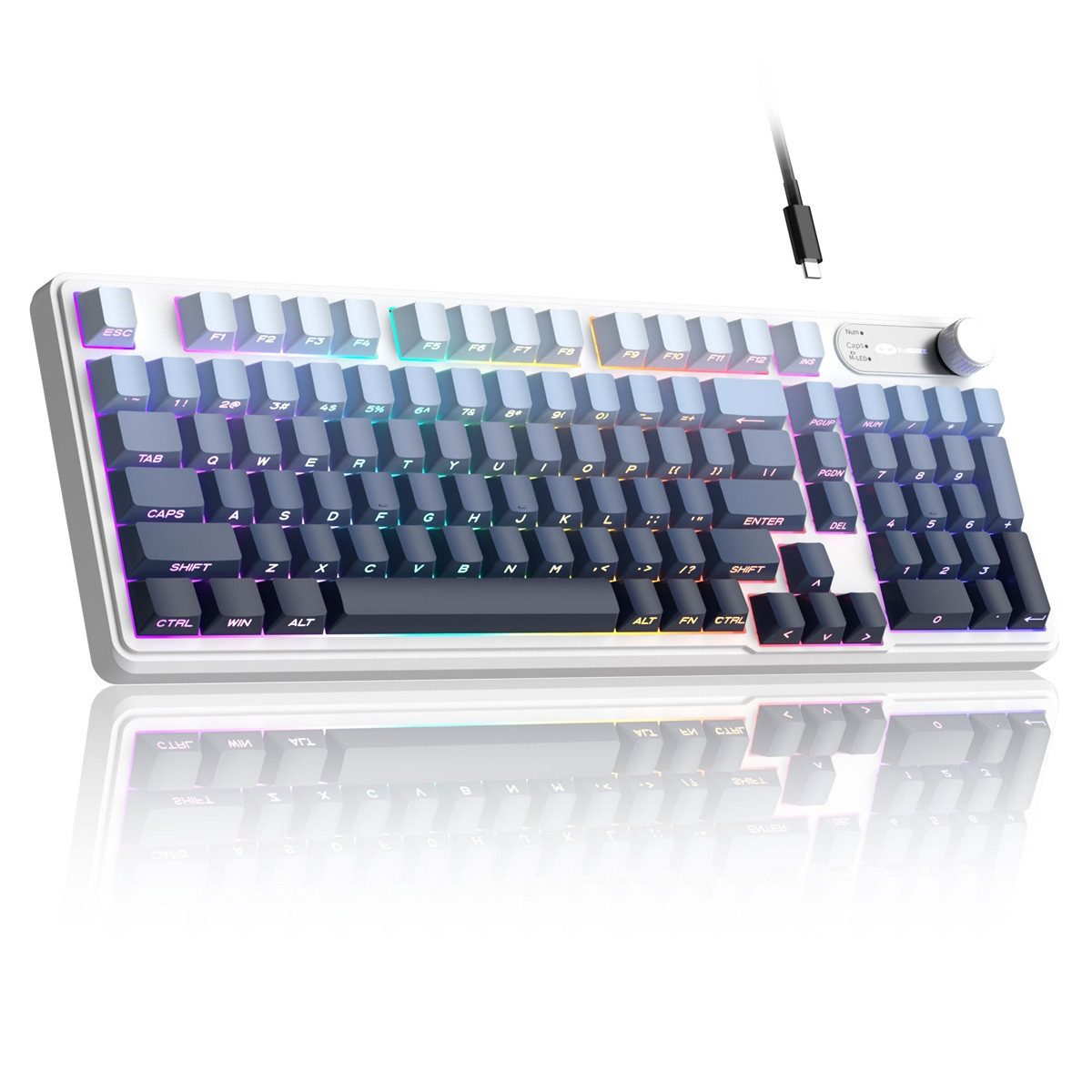 Welikera 98 Tasten Wired Gaming Tastatur– RGB, leise, ergonomisch, kompakt PC-Tastatur