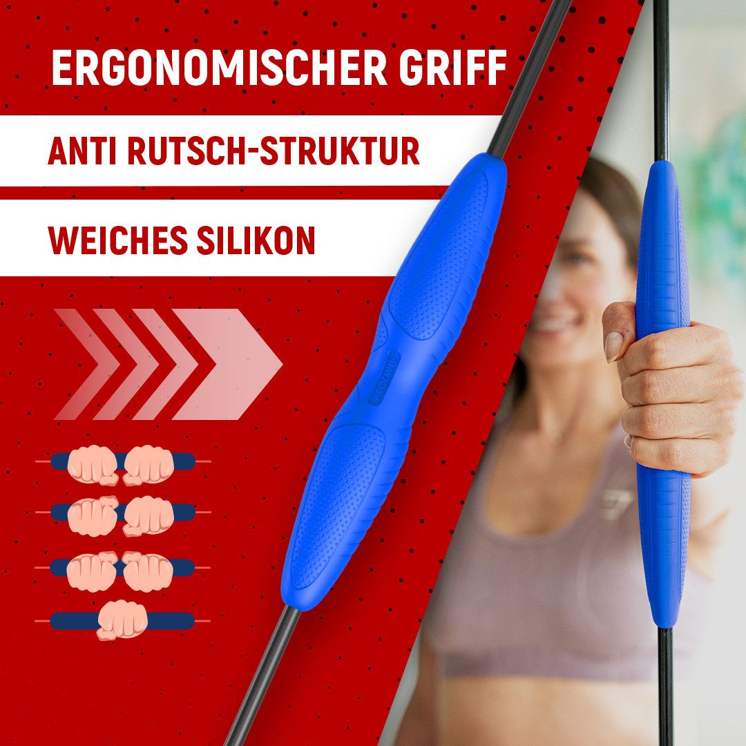 NEOLYMP Swingstick Schwingstab Fitness - Verstellbare Gewichte- Optimaler Schwingenschlag (Schwingstab inklusive Tragetasche und Video Anleitung, Schwingstab inklusive Tragetasche und Video Anleitung), Verstellbar & langlebig. Ideal für Anfänger-Profis. Inkl. Tragetasche