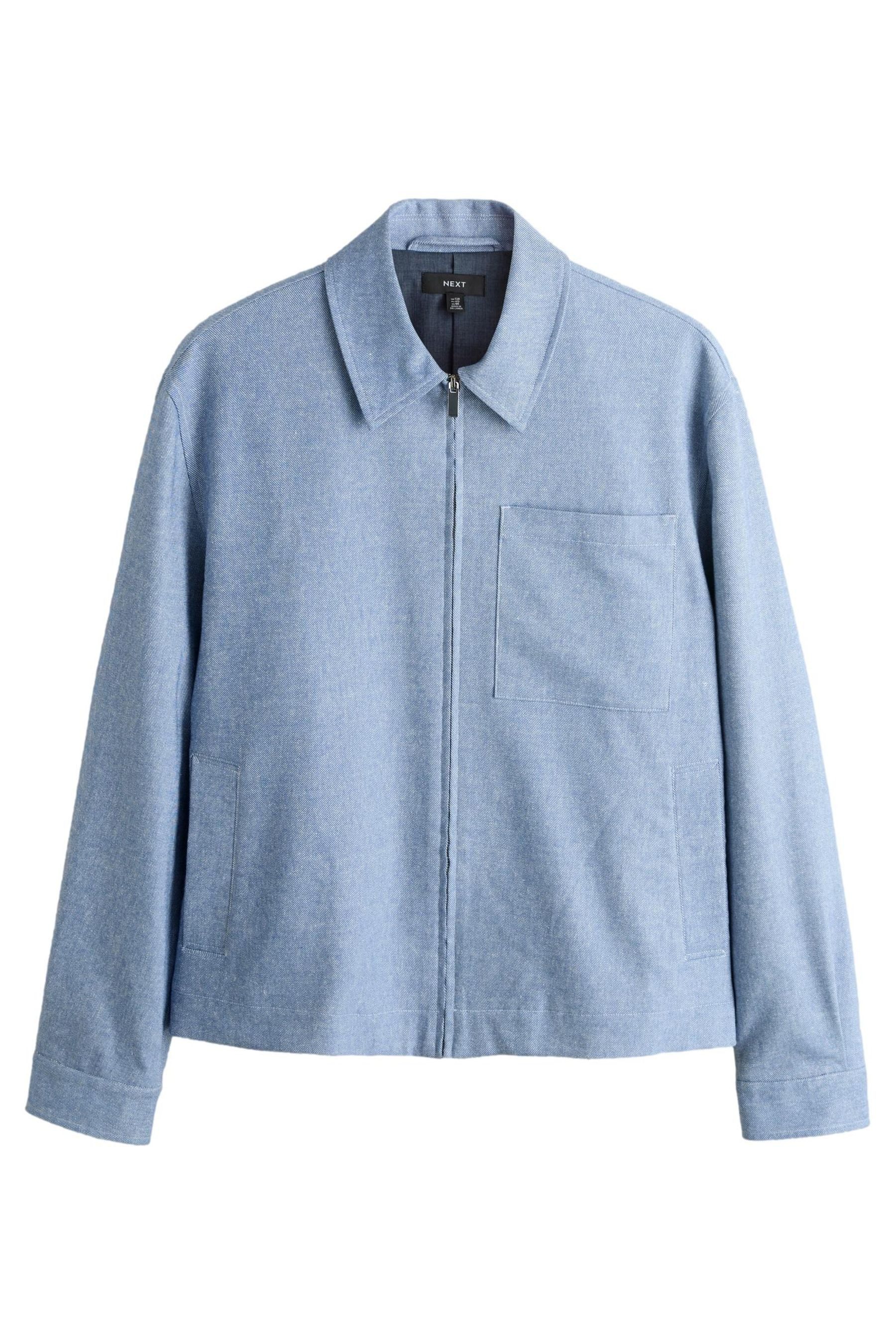 Hemdjacke Elegante Reißverschlussjacke mit Leinen