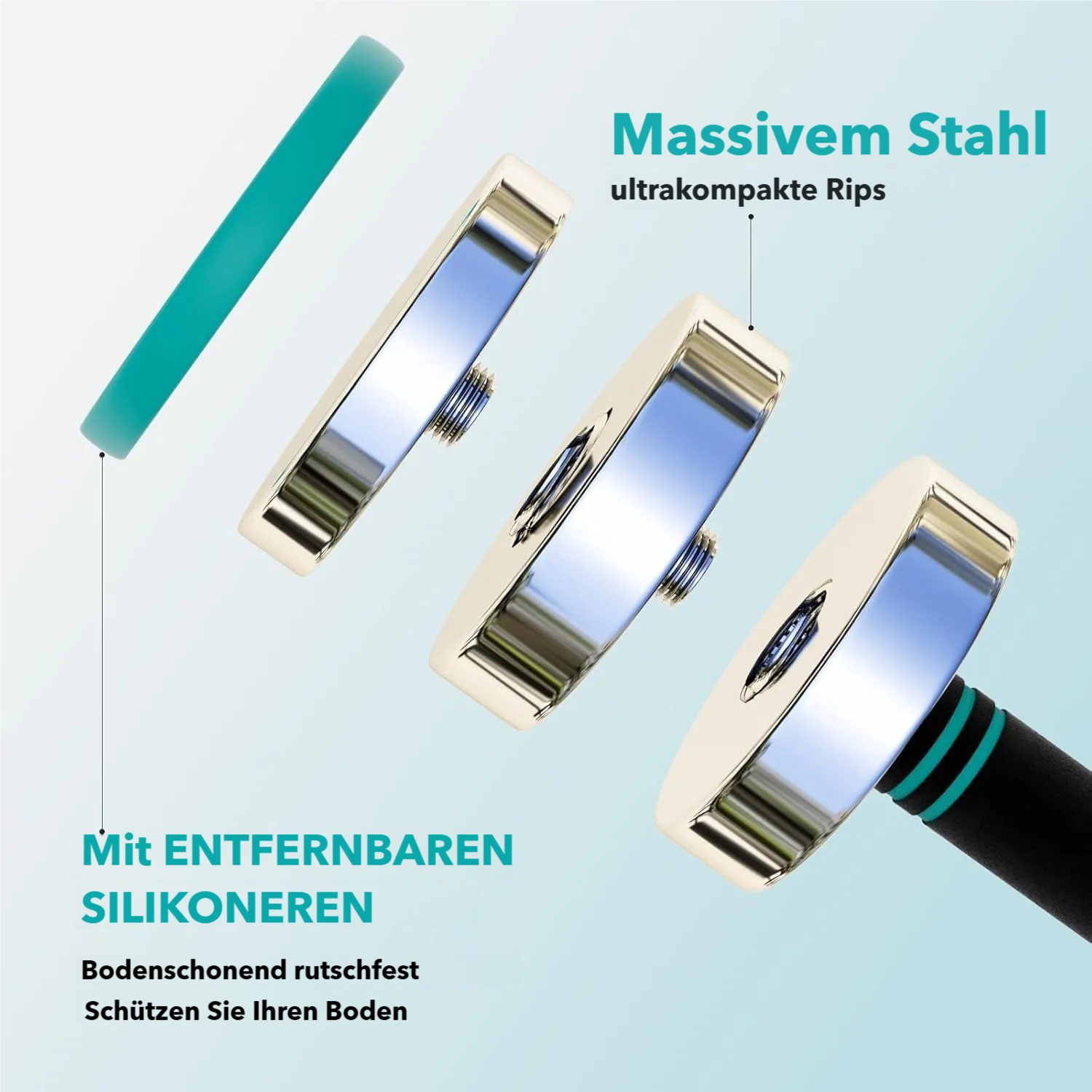 TLGREEN Hantel-Set Stahl Kurzhanteln, (Hantel 2er Set Ultrakompakte Einstellbare Hanteln, mit Schaumstoff-Griff - Fitness Hanteln für Zuhause) – Bild 5 von 5